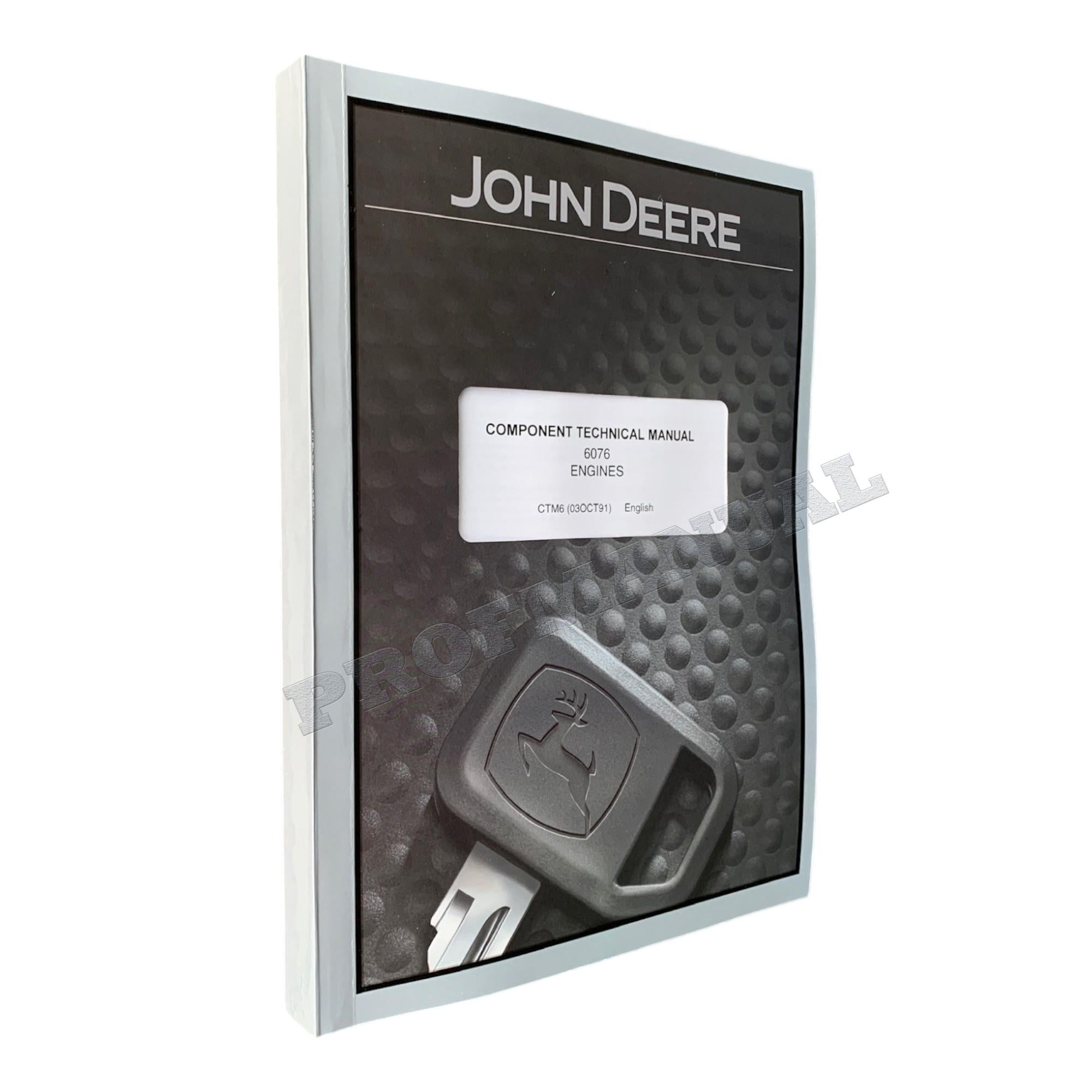 John Deere 6076 Engine REPAIR SERVICE TECHNICAL MANUAL CTM6