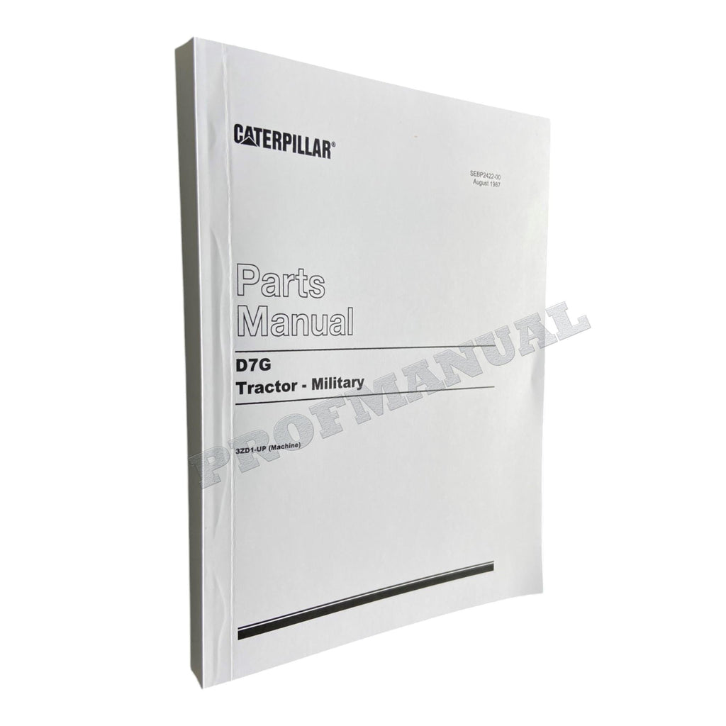 Caterpillar Cat D7G Tractor Military Parts Catalog Manual ser 3ZD1-Up
