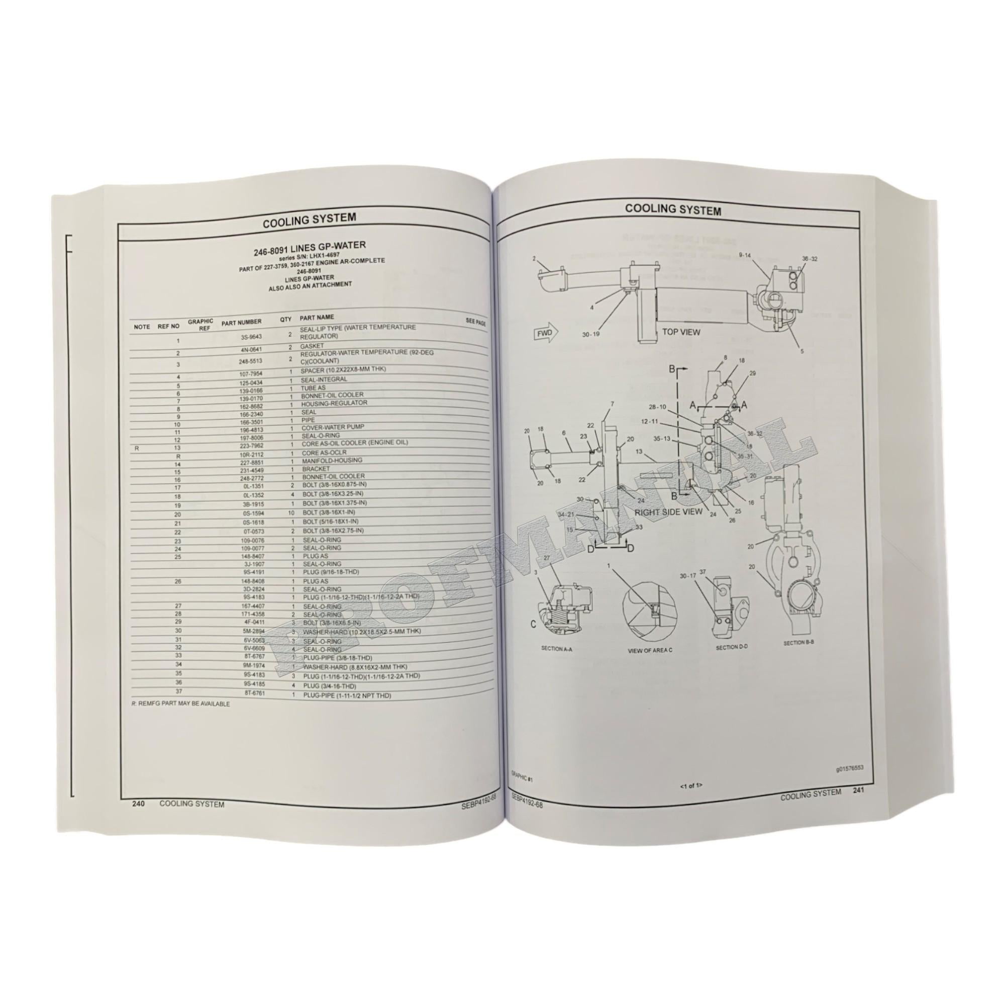 Caterpillar Cat 740 Ejector Articulated Truck Parts Catalog Manual