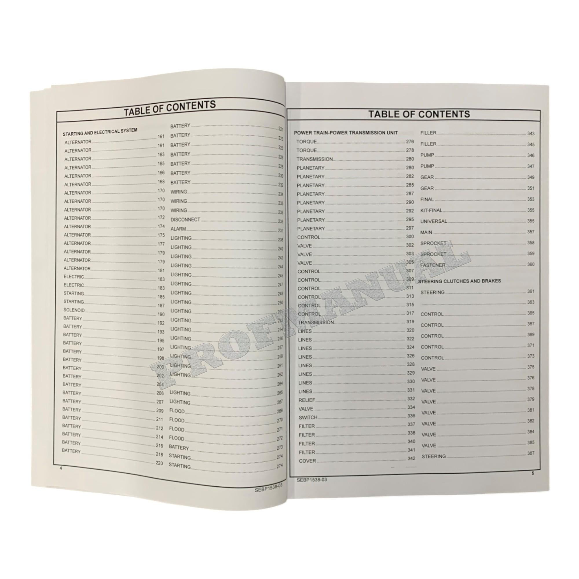 Caterpillar Cat D4H D4H LGP Tractor Power Shift Parts Catalog Manual SEBP1538