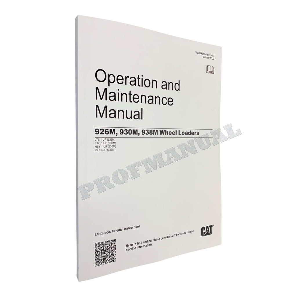 Manual de mantenimiento del operador de cargadoras de ruedas Caterpillar 926M, 930M y 938M