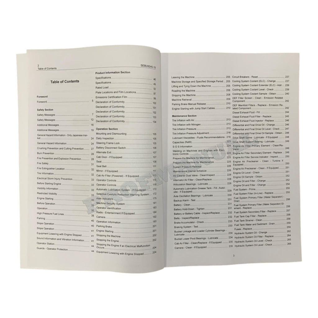 Manual de mantenimiento del operador de cargadoras de ruedas Caterpillar 926M, 930M y 938M