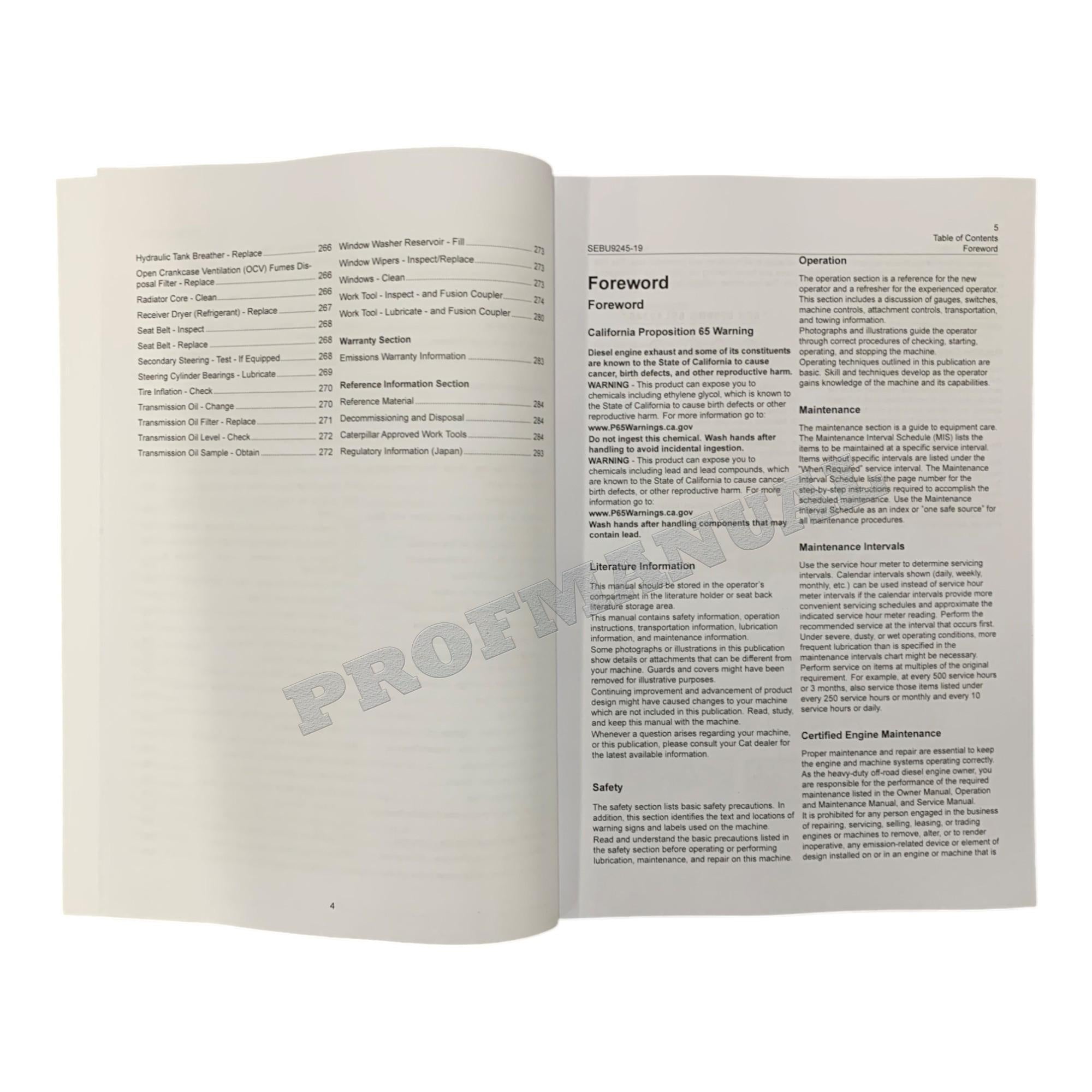 Caterpillar 926M 930M 938M Wheel loader Operators Maintenance Manual