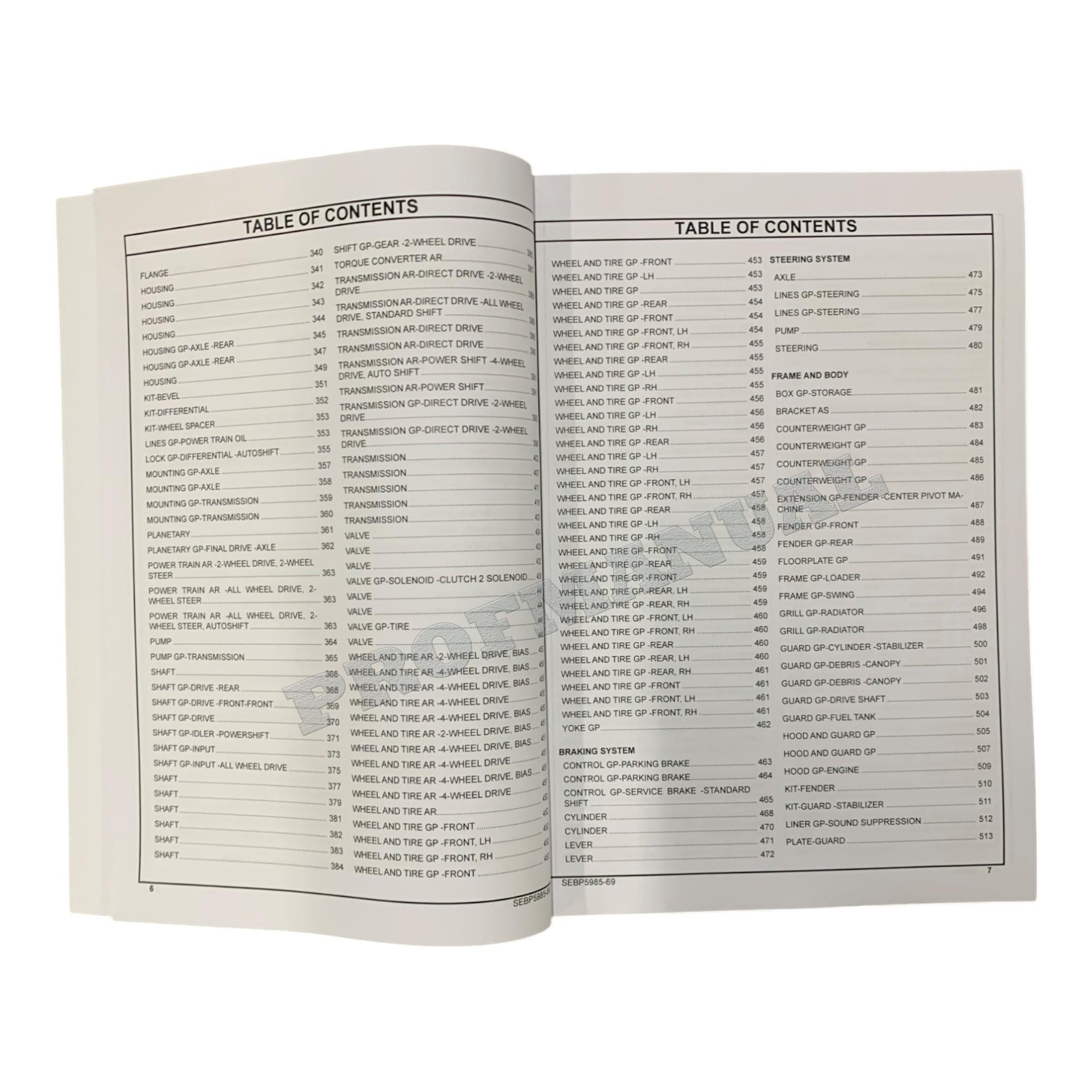 Caterpillar Cat 420F Backhoe Loader Parts Catalog Manual SEBP5985