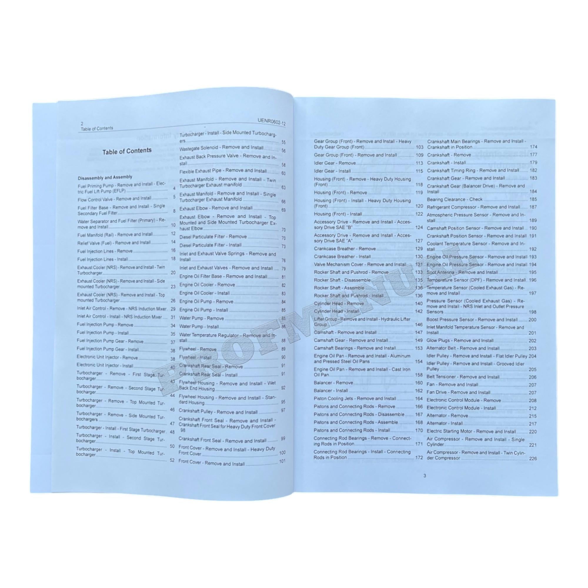 Caterpillar CAT C4.4 Engine Manual Disassembly Assembly UENR0602-12