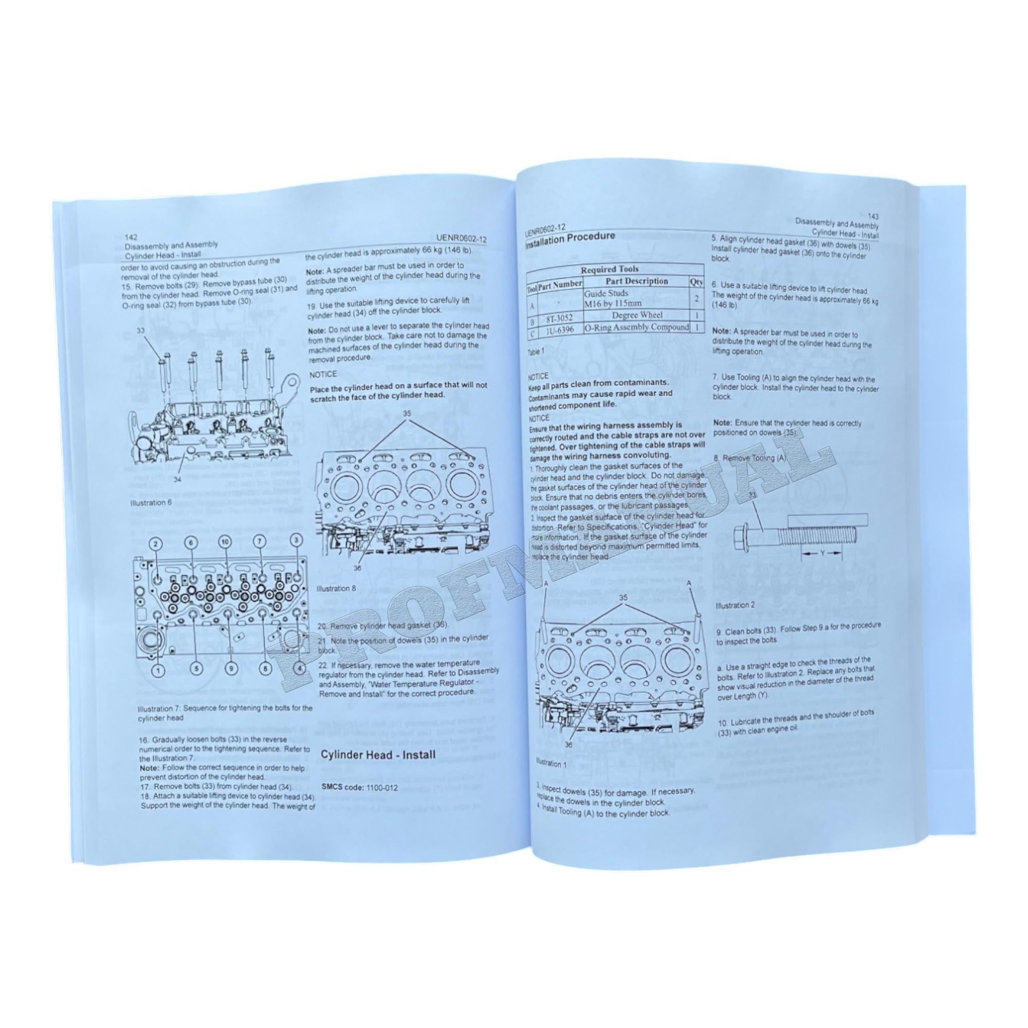 Caterpillar Cat C4.4 Engine Built Machine Disassembly Assembly Manual UENR0602
