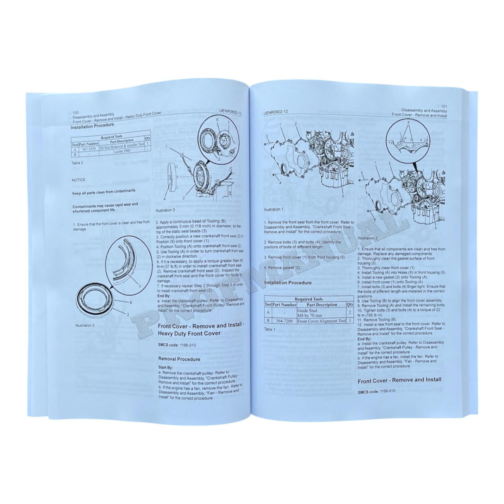 Caterpillar Cat C4.4 Engine Built Machine Disassembly Assembly Manual UENR0602