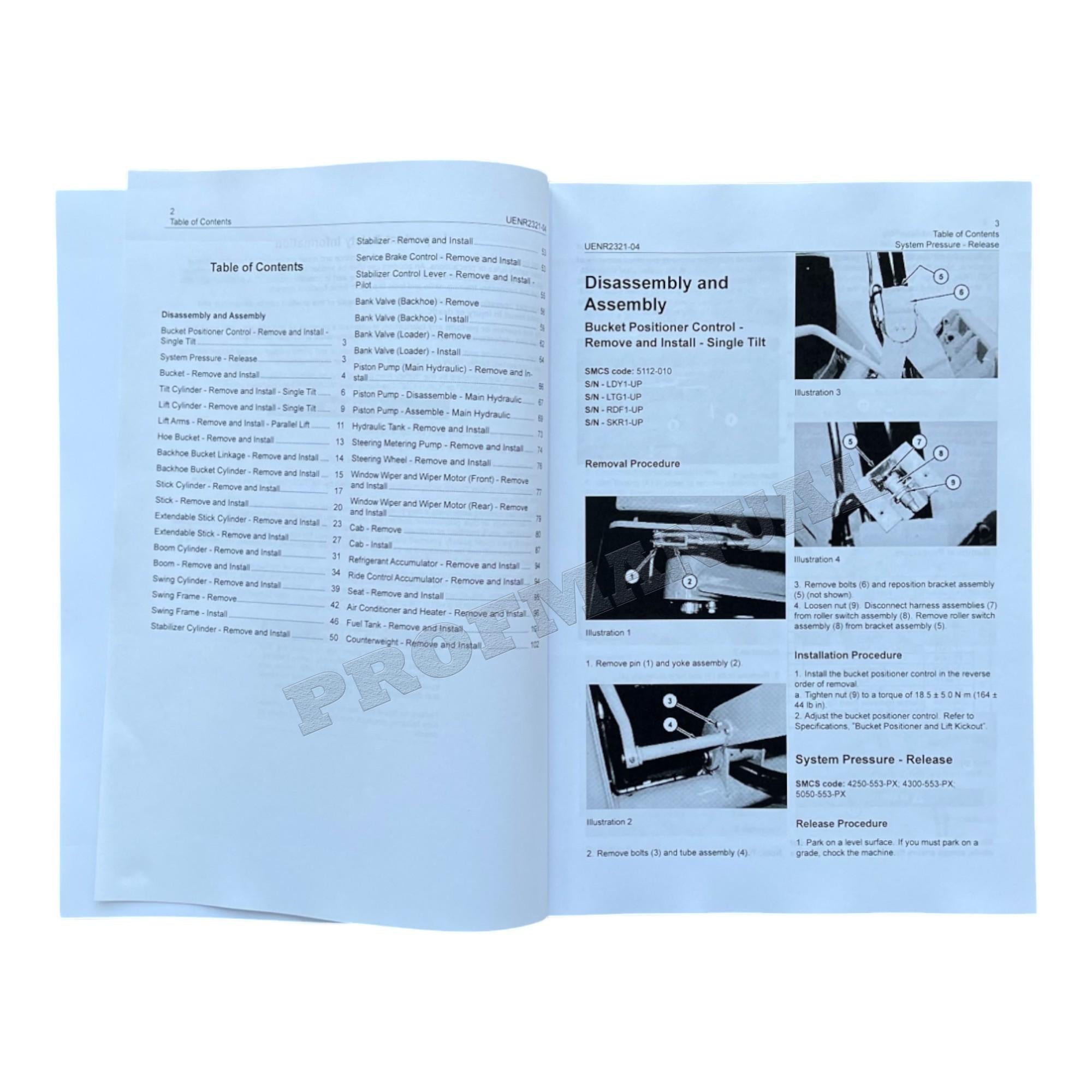 Caterpillar CAT 416F 420F 430F Backhoe Loader Manual Disassembly Assembly