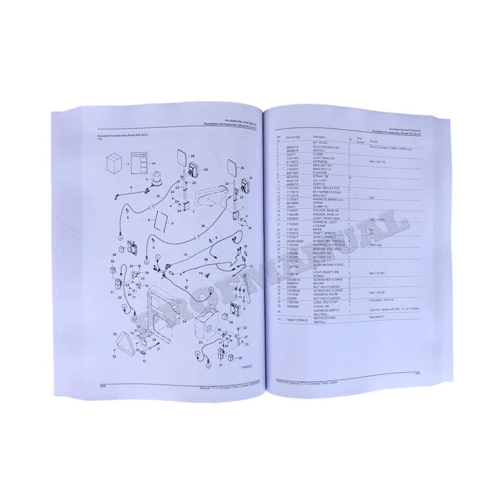 Bobcat T770 Compact Track Loader Parts Catalog Manual AN8T11001- ATF711001-