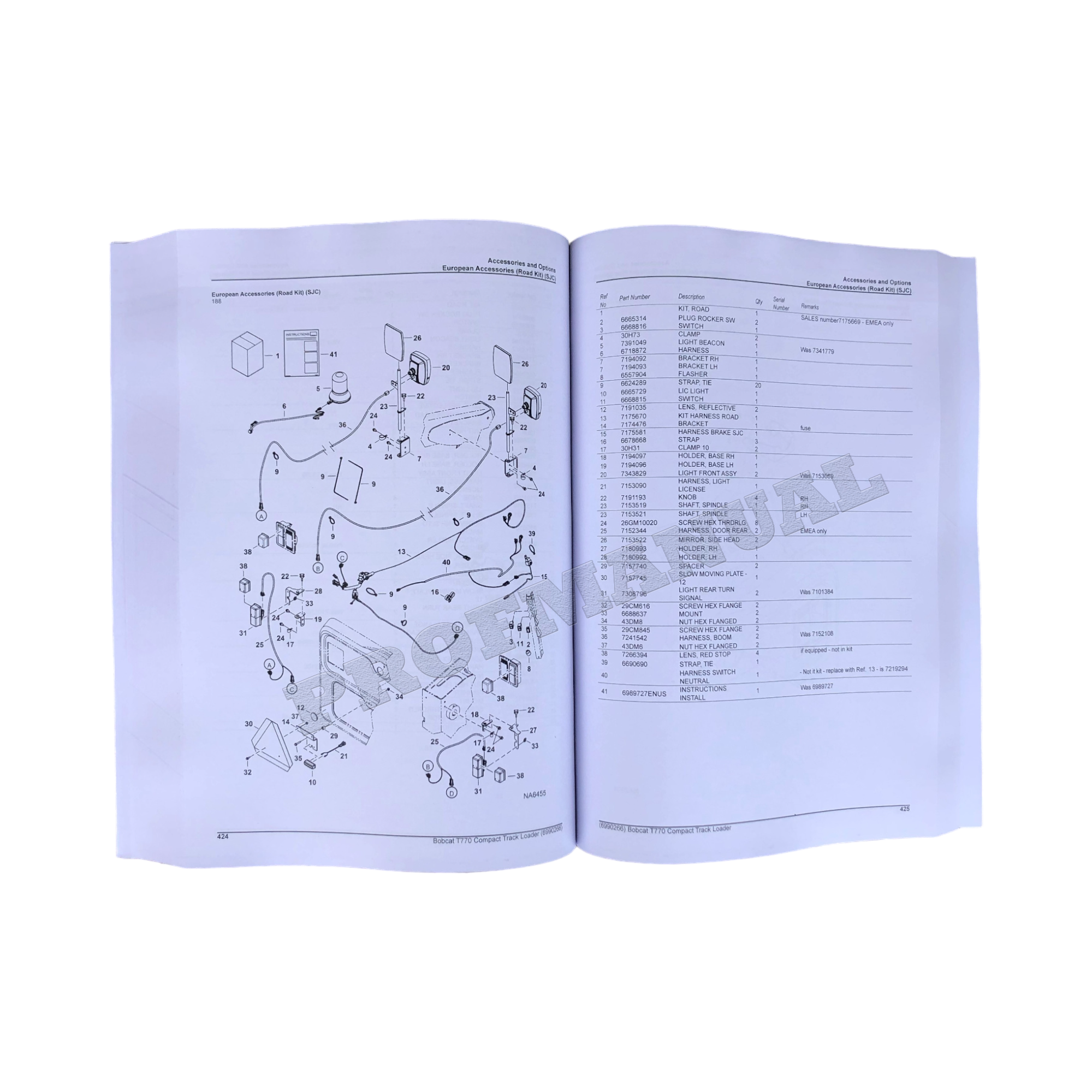 Bobcat T770 Compact Track Loader Parts Catalog Manual AN8T11001- ATF711001-