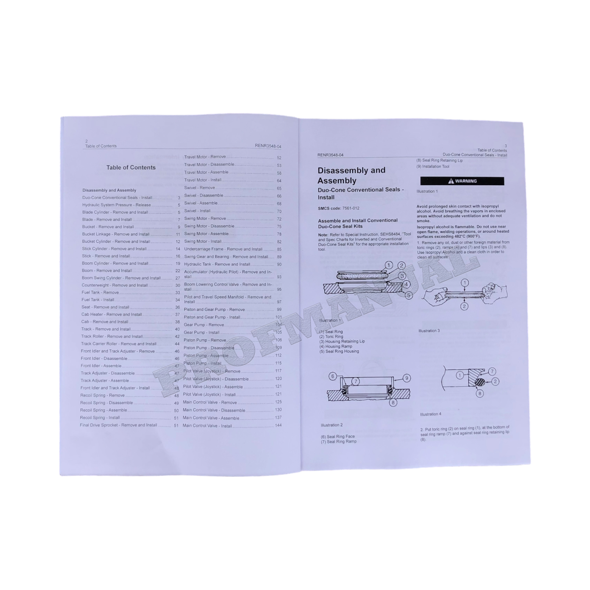 Manual de servicio de la excavadora Caterpillar 304.5 Desmontaje y montaje RENR3548-04