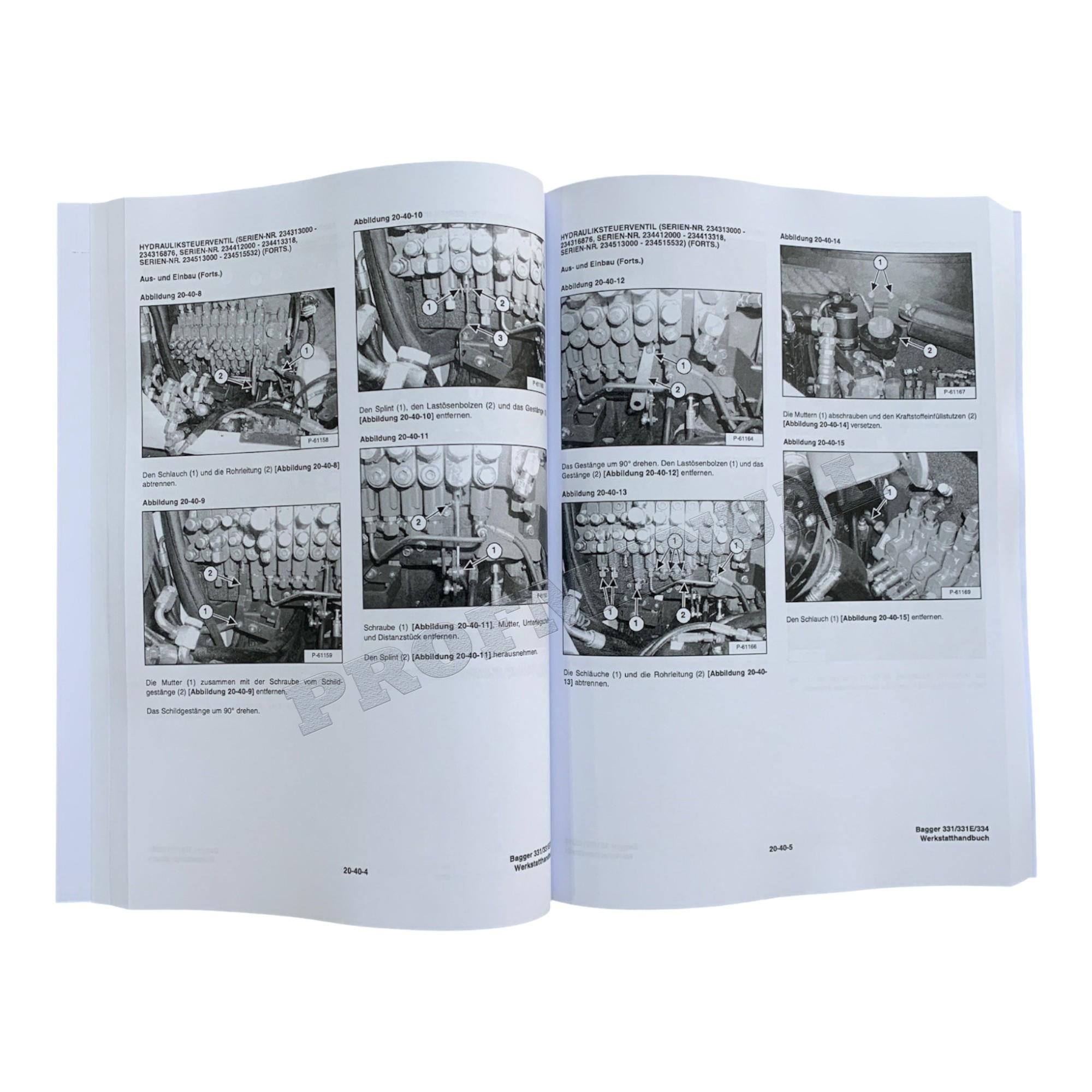 BOBCAT 331 331E 334 BAGGER REPARATURHANDBUCH WERKSTATTHANDBUCH