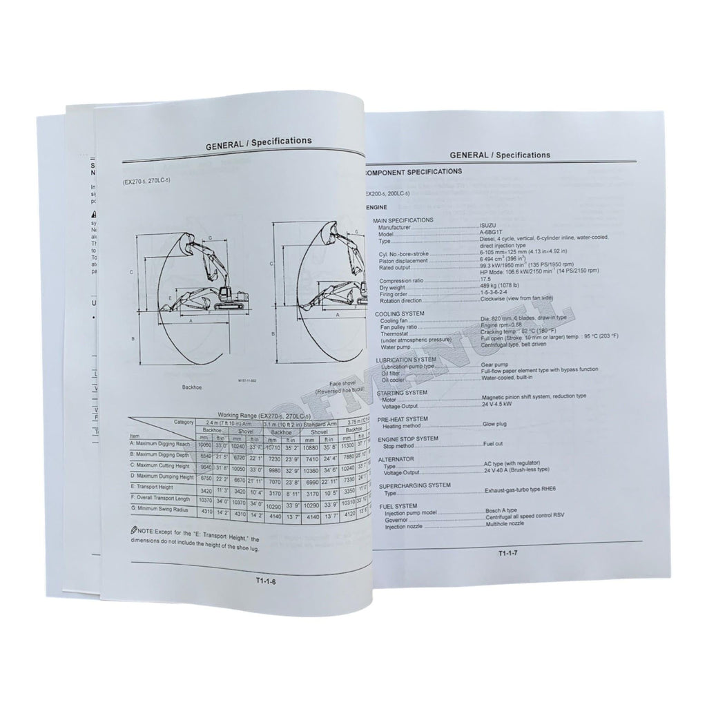 HITACHI EX270-5 EX270LC-5 EXCAVATOR Service manual Operational Principle