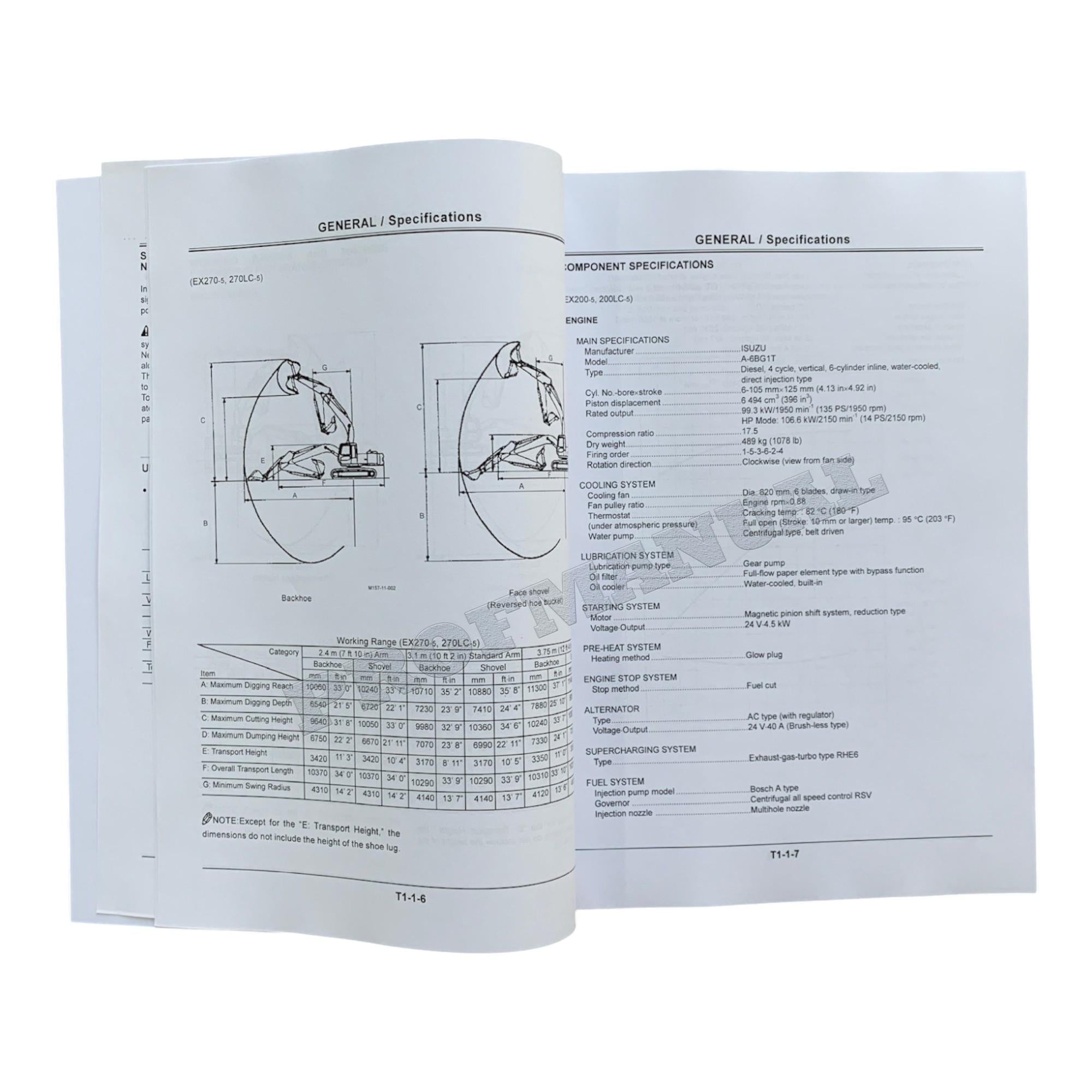 HITACHI EX200-5 EX200LC-5 EX220-5 EXCAVATOR Service manual Operational Principle