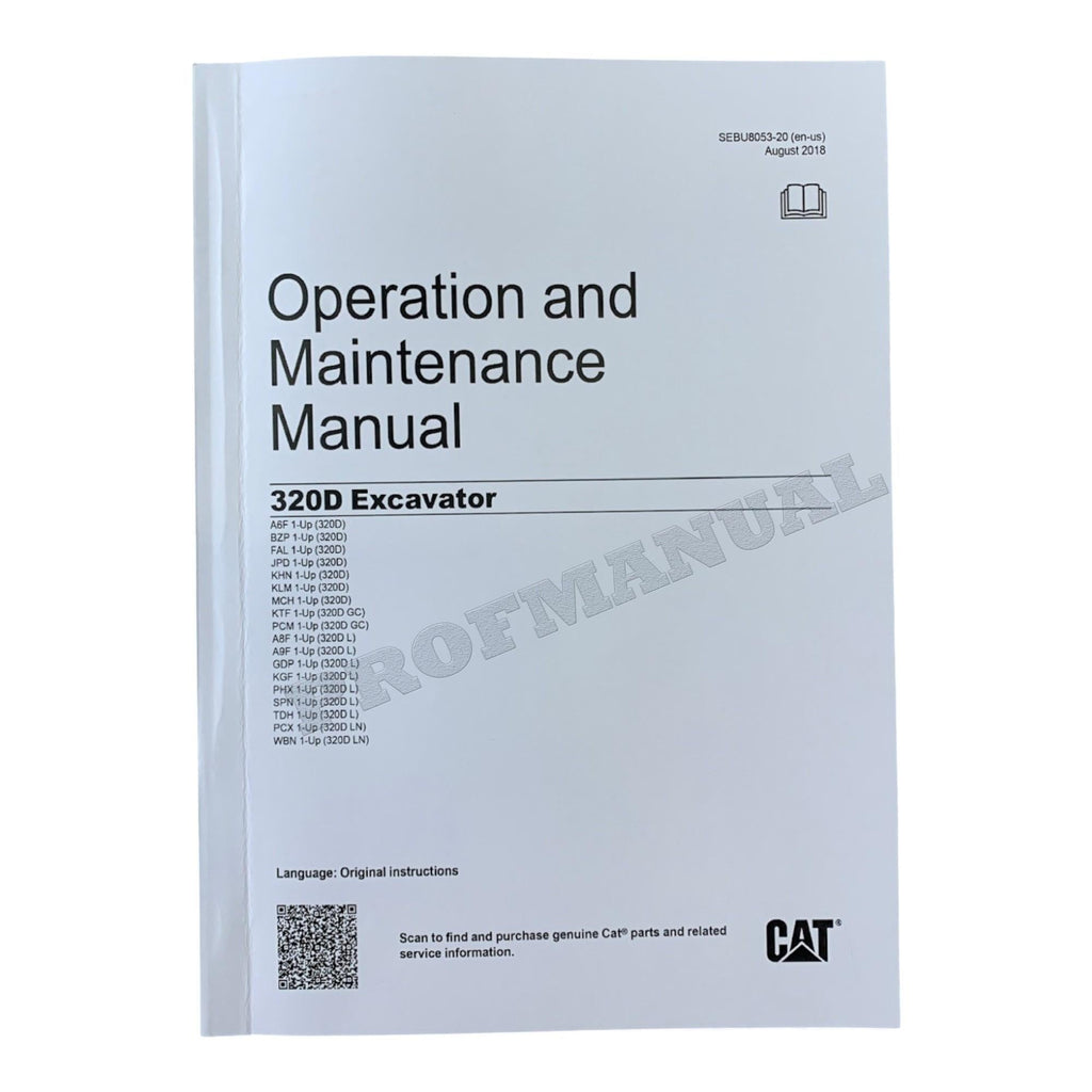 Caterpillar 320D Excavator Operators Maintenance Manual SEBU8053