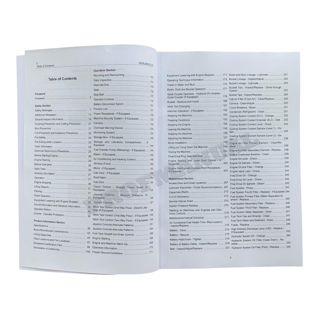 Caterpillar 320D Excavator Operators Maintenance Manual SEBU8053