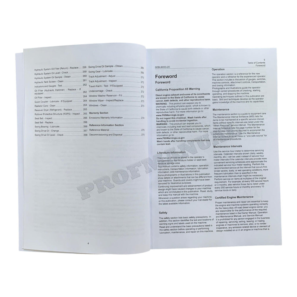 Caterpillar 320D Excavator Operators Maintenance Manual SEBU8053