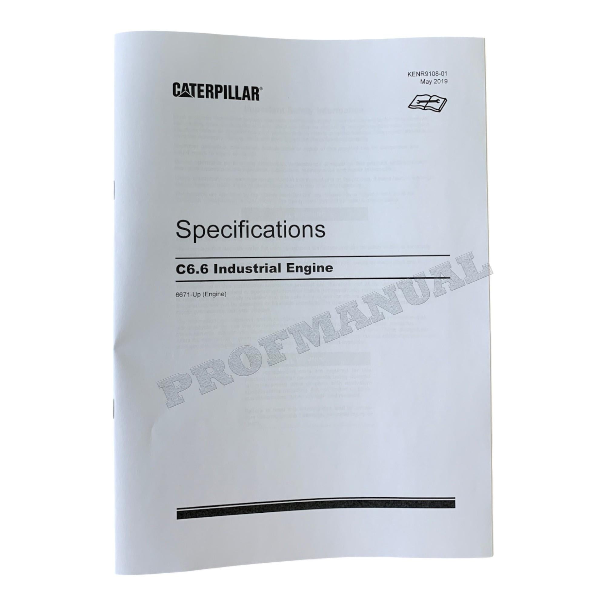 Caterpillar C6.6 Industrial Engine Full Service Manual *Send serial number
