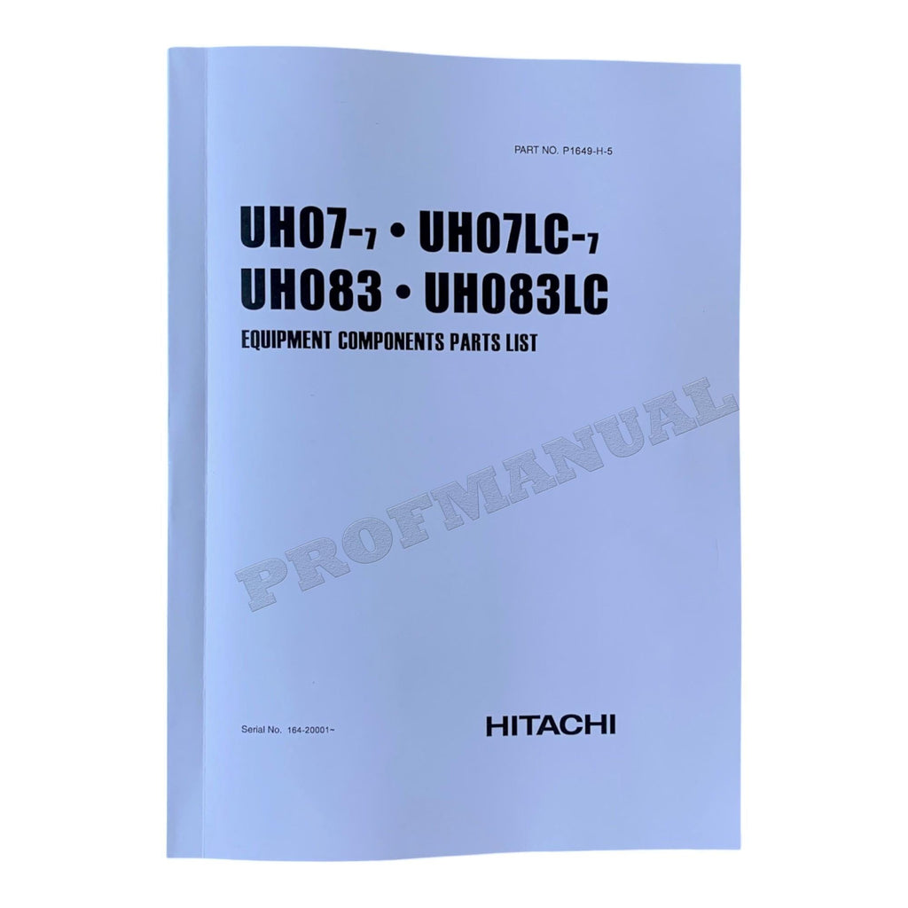 HITACHI UH083 UH083LC Equipment Excavator Parts catalog manual 164-20001-