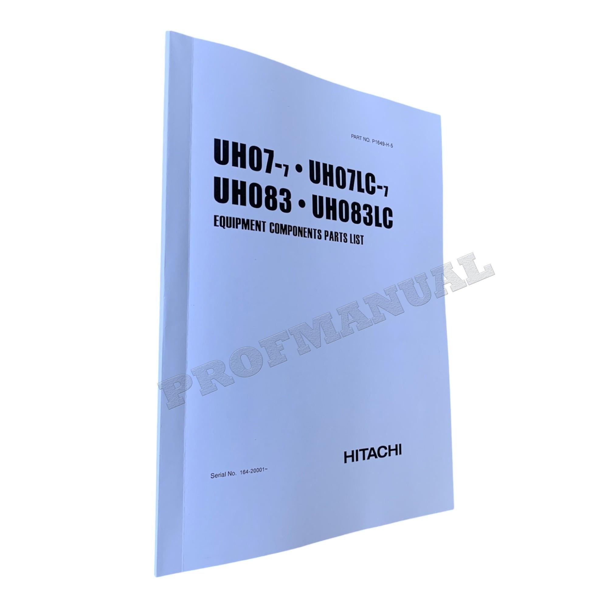 HITACHI UH083 UH083LC Equipment Excavator Parts catalog manual 164-20001-