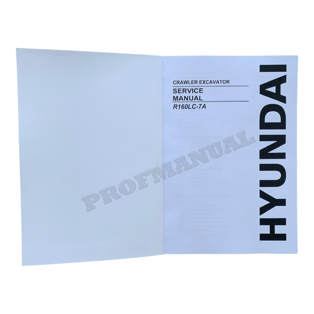 Hyundai R160LC-7A CRAWLER EXCAVATOR Hardcover Repair Service Manual
