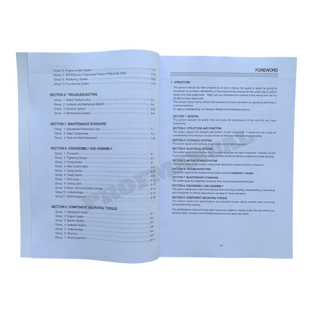 Hyundai R160LC-7A CRAWLER EXCAVATOR Hardcover Repair Service Manual