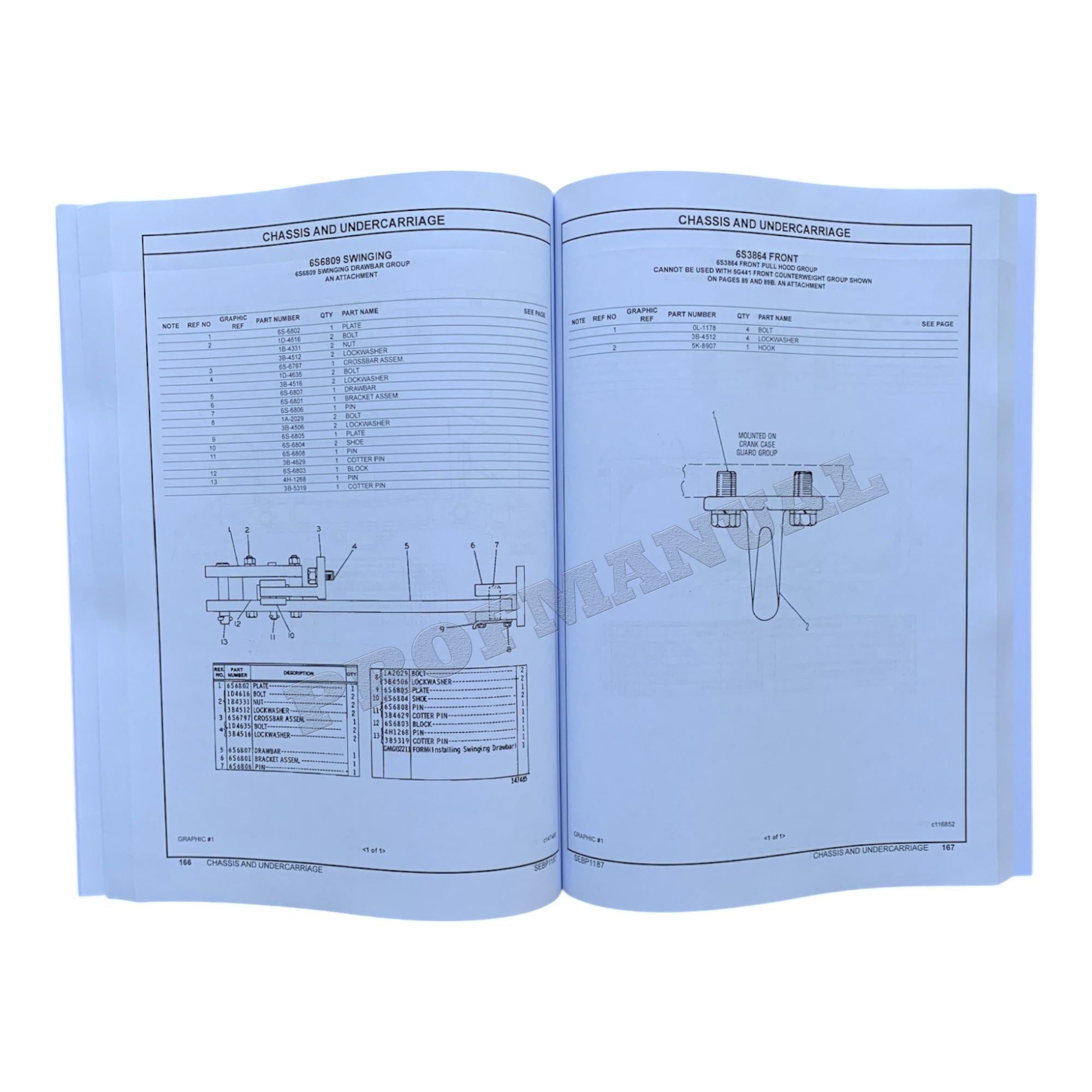 Caterpillar Cat D3 Tractor Parts Catalog Manual SEBP1187