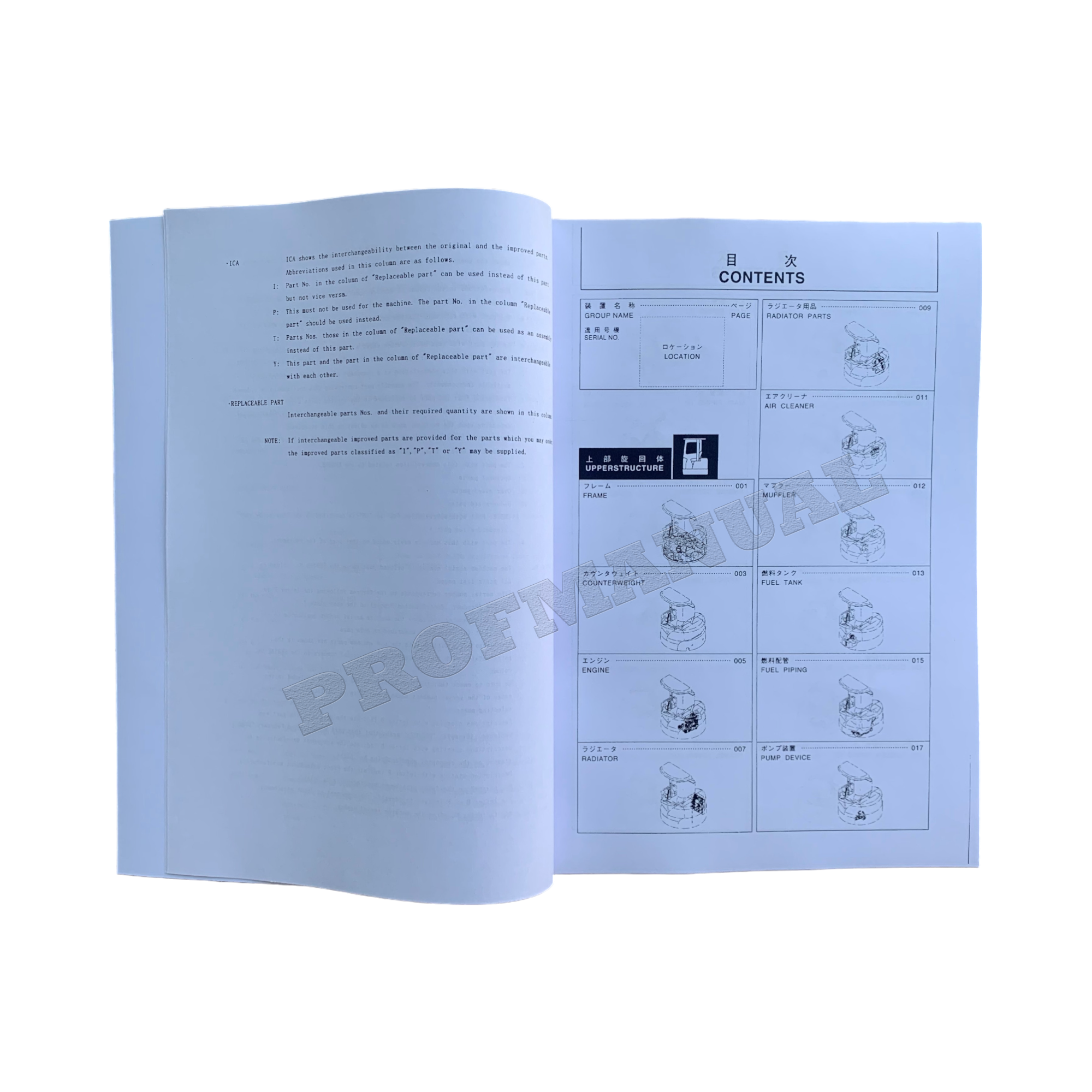 Hitachi ZAXIS 30UR excavator parts catalog manual