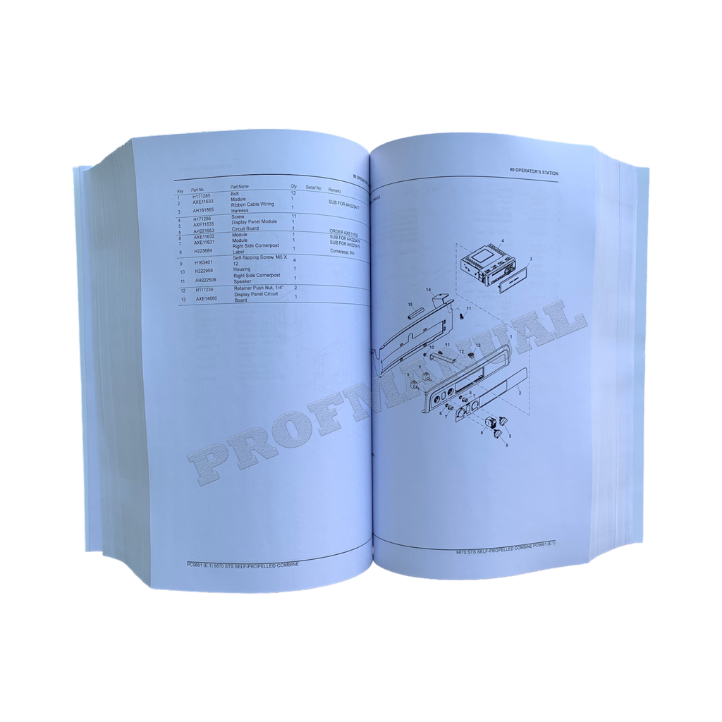 CATÁLOGO DE PIEZAS DE LA COSECHADORA JOHN DEERE 9870 STS MANUAL + ¡BONIFICACIÓN!