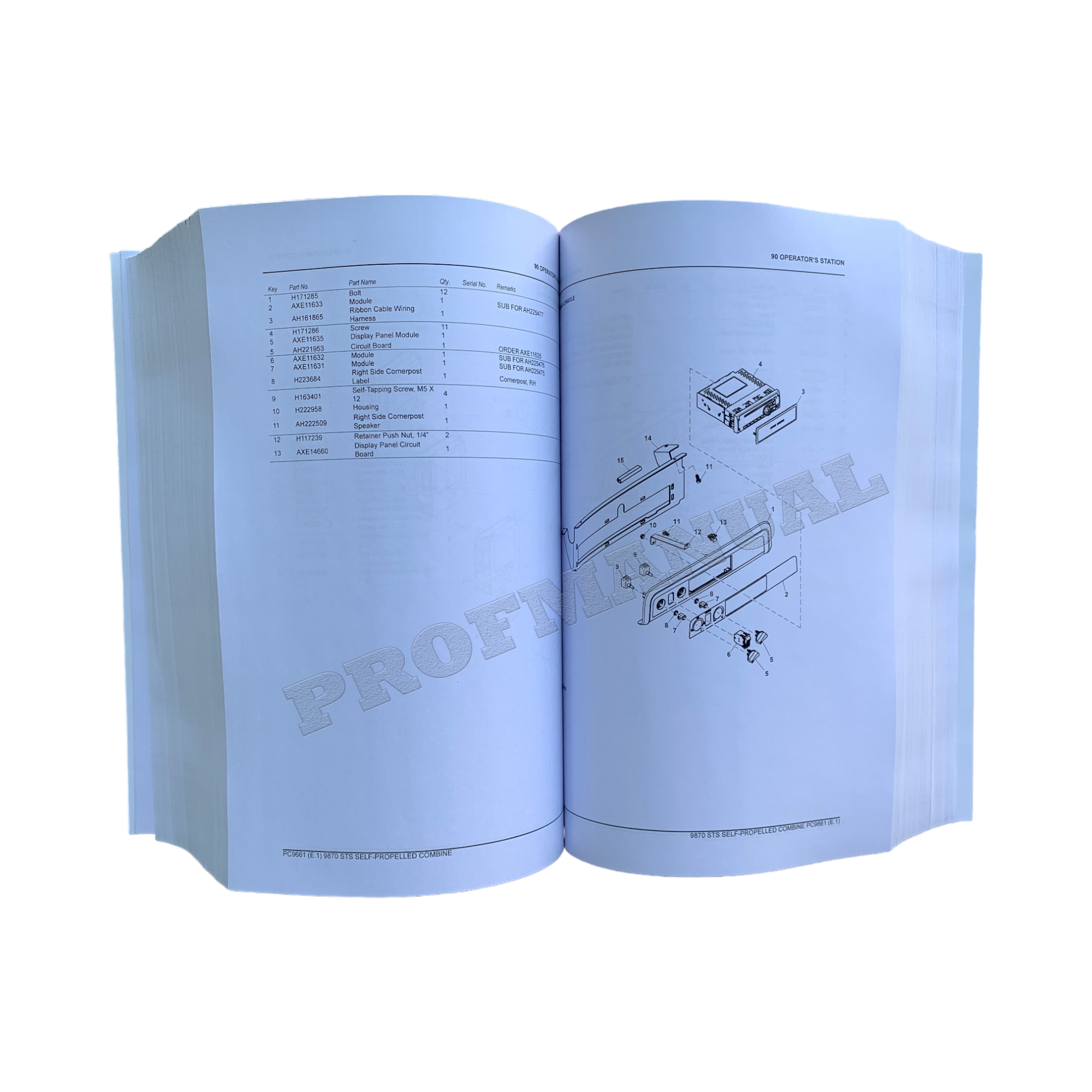 CATÁLOGO DE PIEZAS DE LA COSECHADORA JOHN DEERE 9870 STS MANUAL + ¡BONIFICACIÓN!