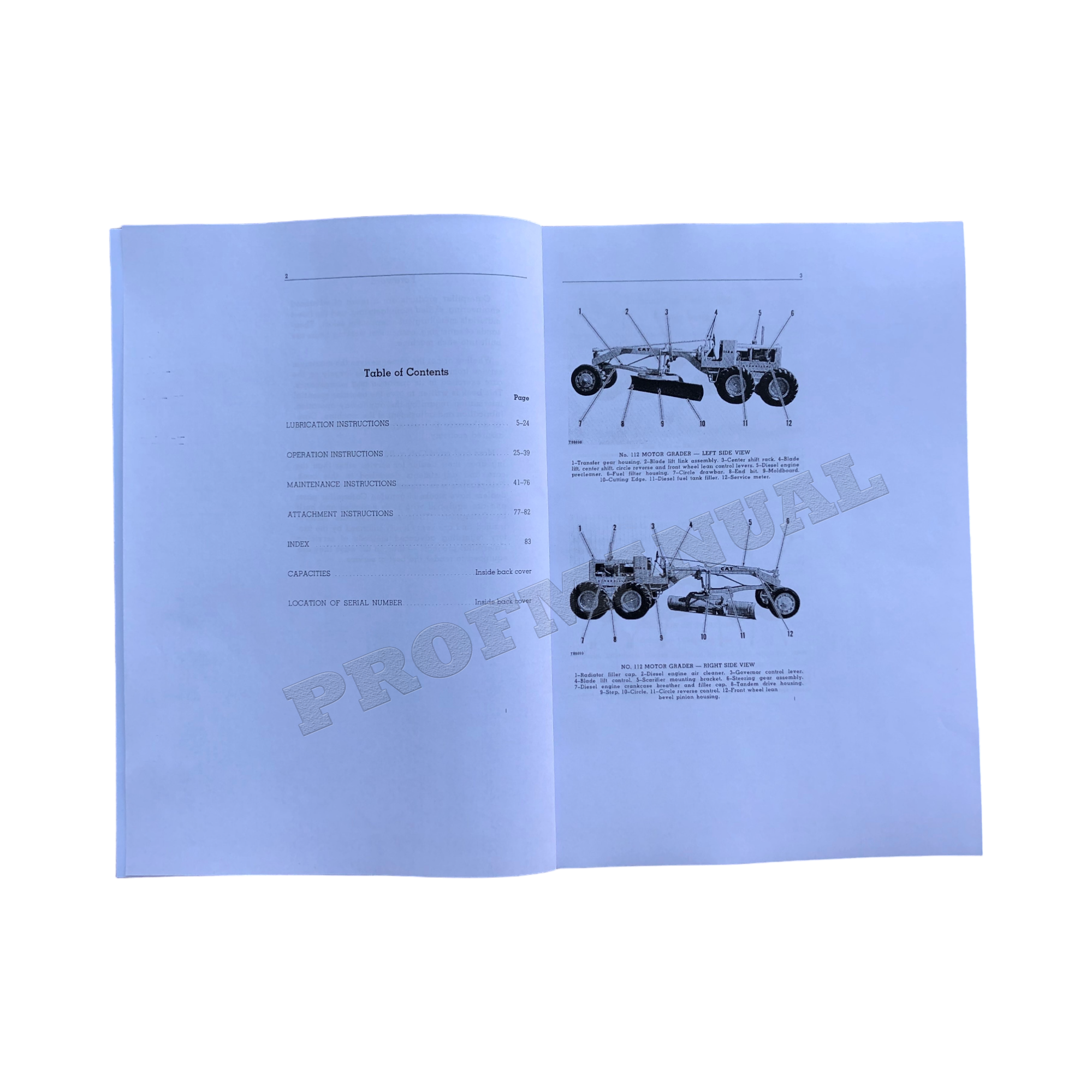 Manual de mantenimiento del operador de la motoniveladora Caterpillar 112 120