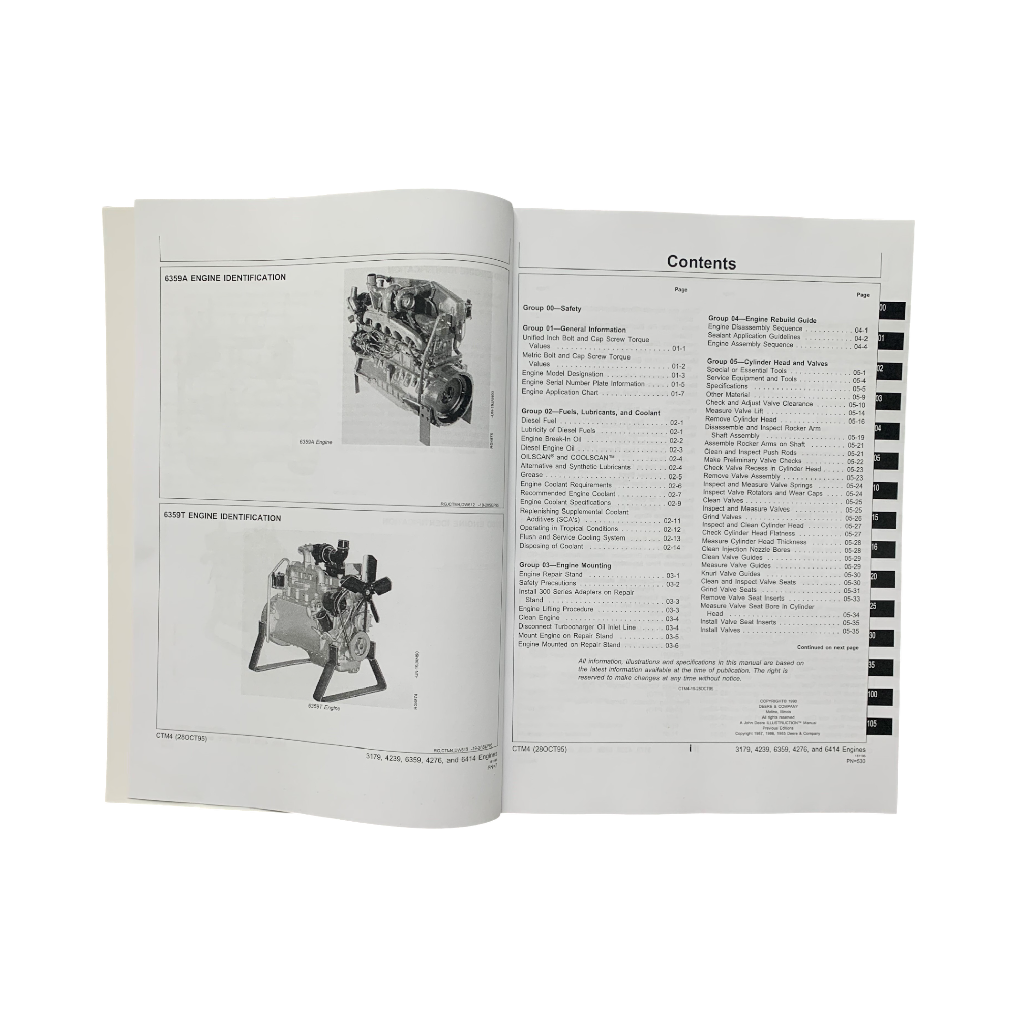 John Deere Series 300 3179 4239 6359 4276 6414 Engine REPAIR SERVICE MANUAL CTM4