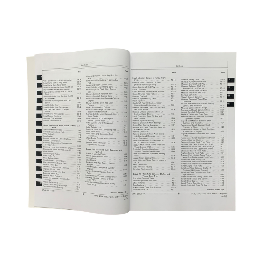 John Deere Series 300 3179 4239 6359 4276 6414 Engine REPAIR SERVICE MANUAL CTM4