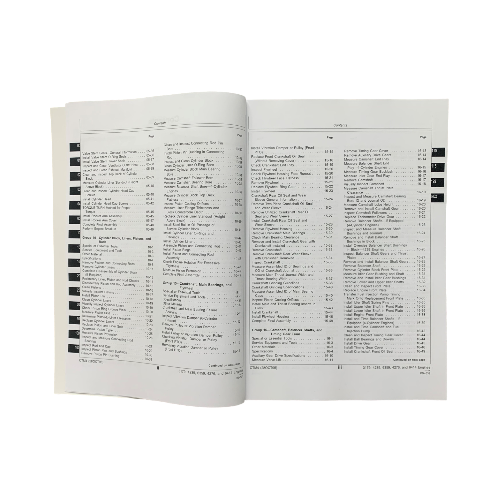 John Deere Series 300 3179 4239 6359 4276 6414 Engine REPAIR SERVICE MANUAL CTM4