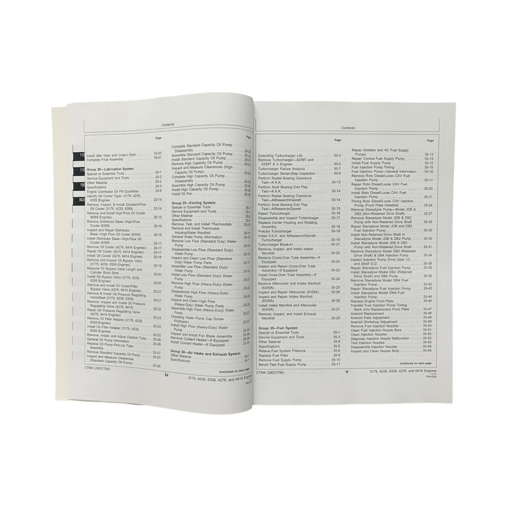 John Deere Series 300 3179 4239 6359 4276 6414 Engine REPAIR SERVICE MANUAL CTM4