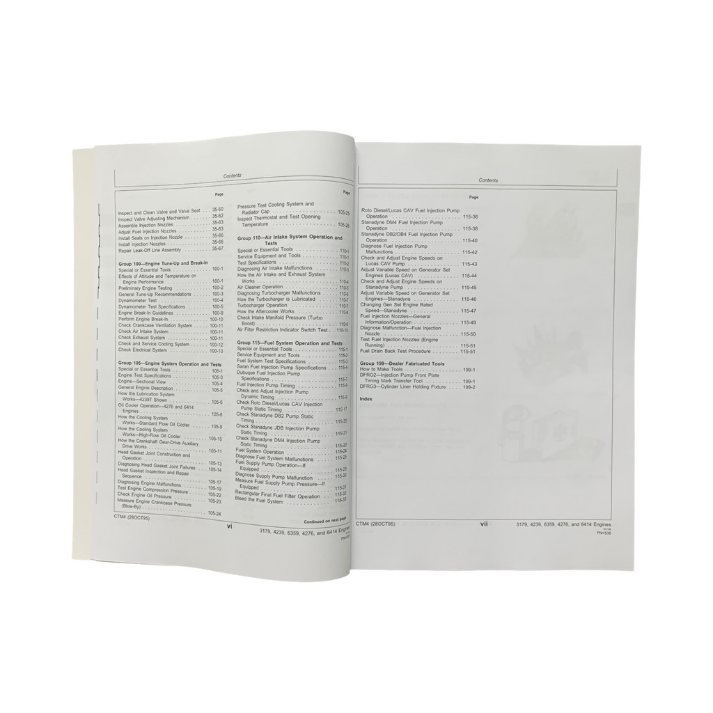 John Deere Series 300 3179 4239 6359 4276 6414 Engine REPAIR SERVICE MANUAL CTM4