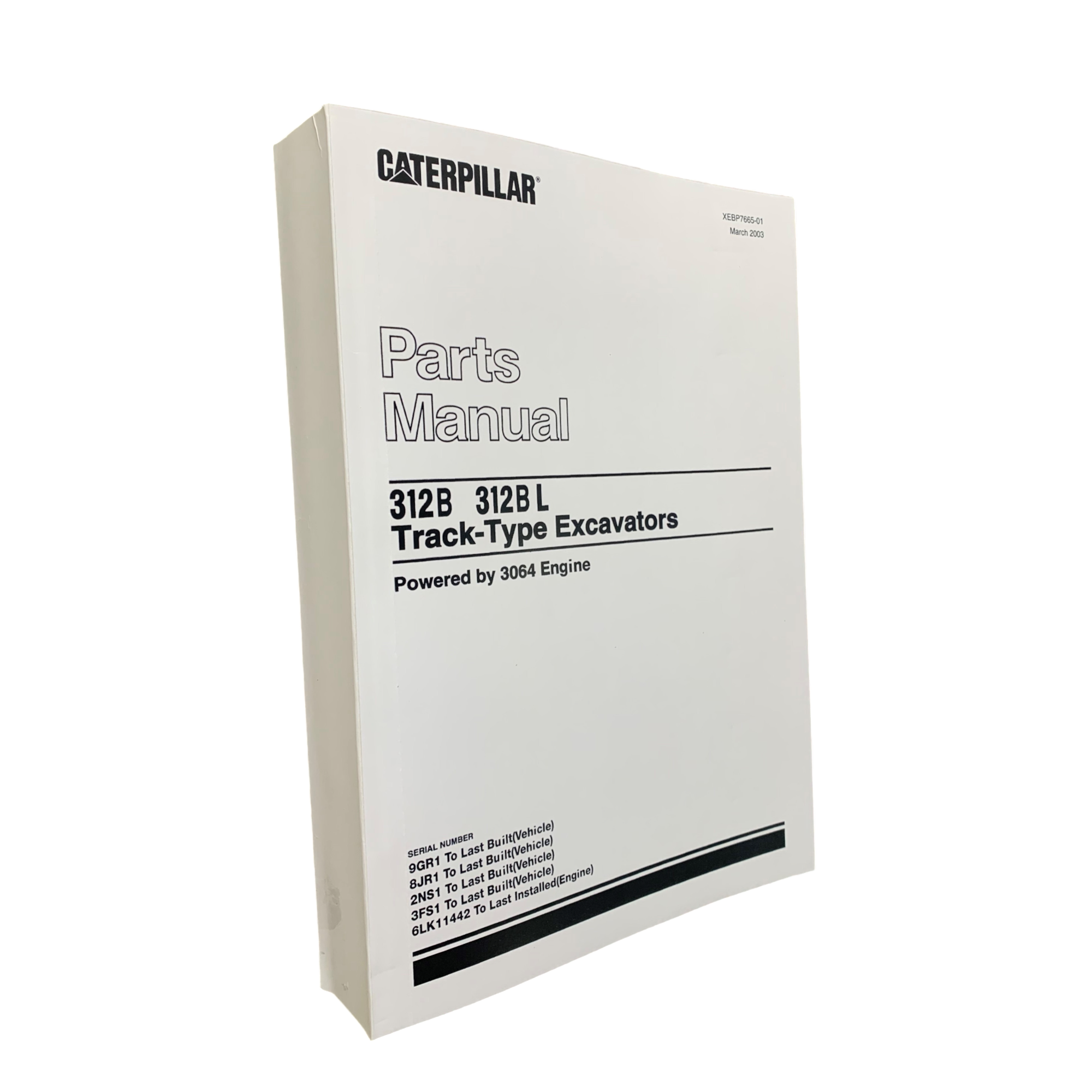 Caterpillar Cat 312B 312B L Track Type Excavator Parts Catalog Manual