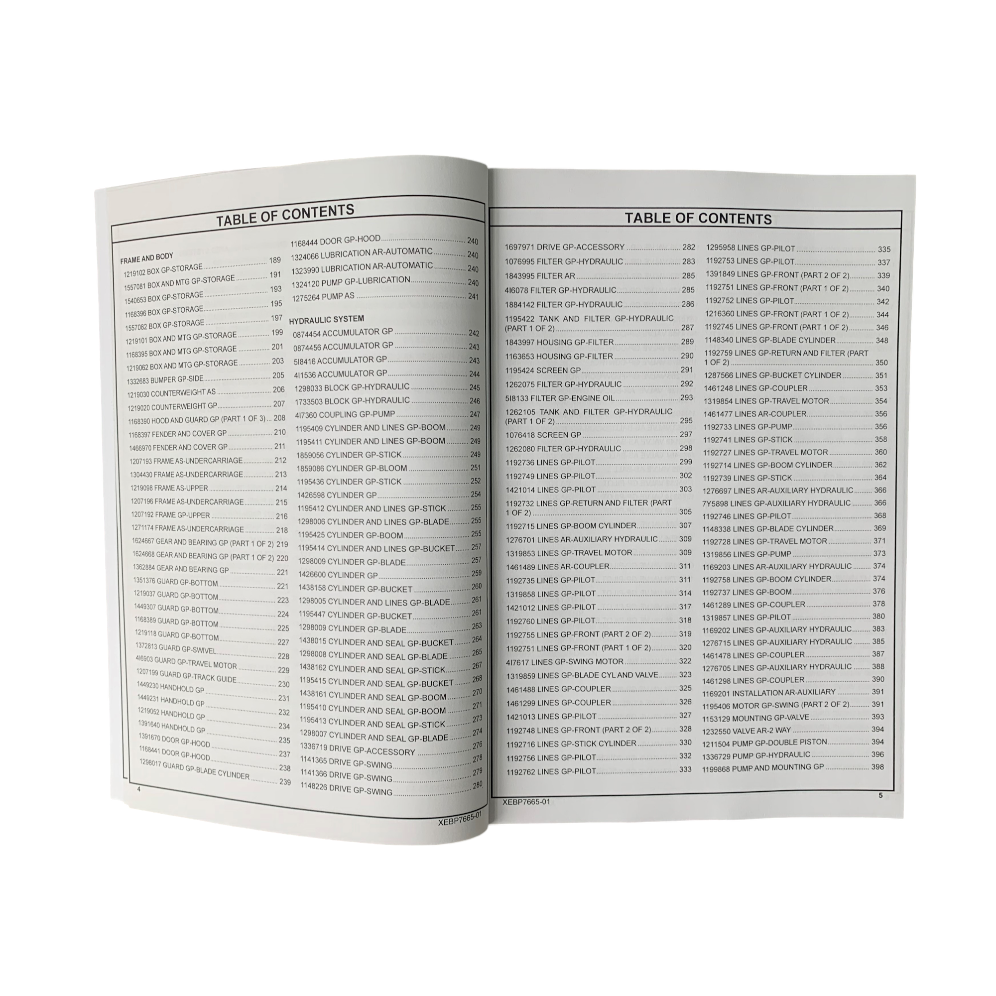 Caterpillar Cat 312B 312B L Track Type Excavator Parts Catalog Manual