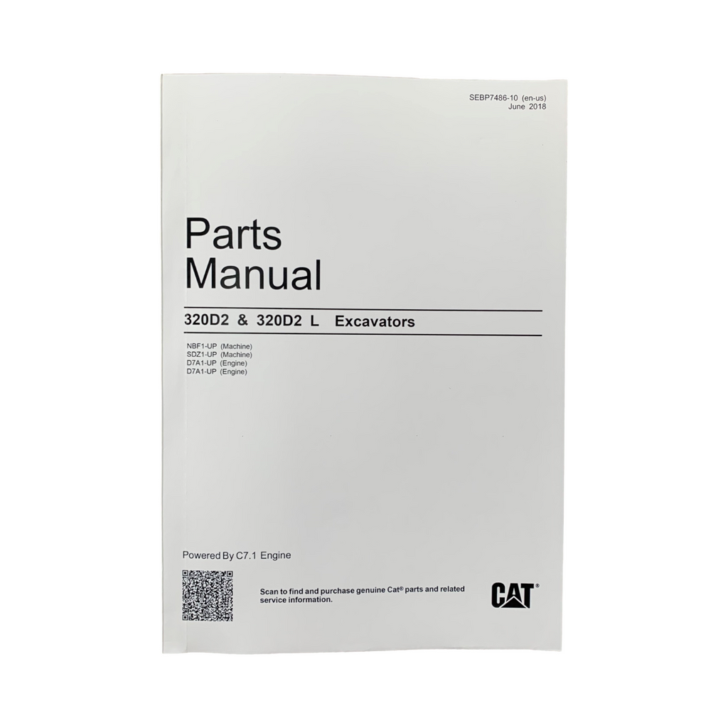Caterpillar Cat 320D2 320D2 L Excavator Parts Catalog Manual SEBP7486
