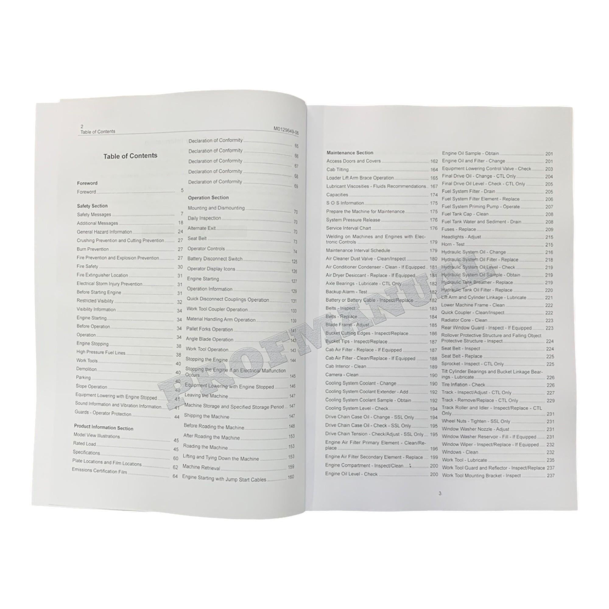 Caterpillar Cat 255 265 Compact Track Loader CTL OPERATORS MAINTENANCE MANUAL