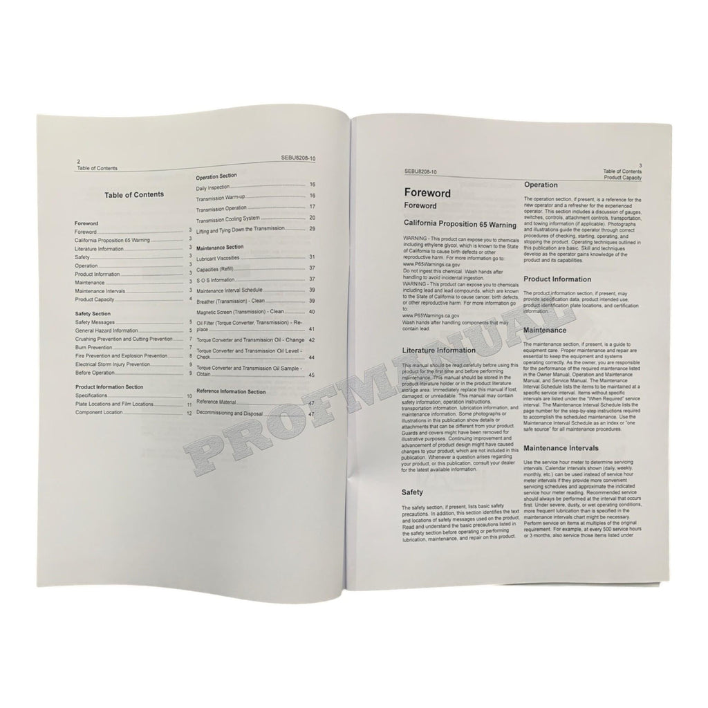 Caterpillar TH55FT-E90 PETROLEUM TRANSMISSION Service Manual *Send serial number