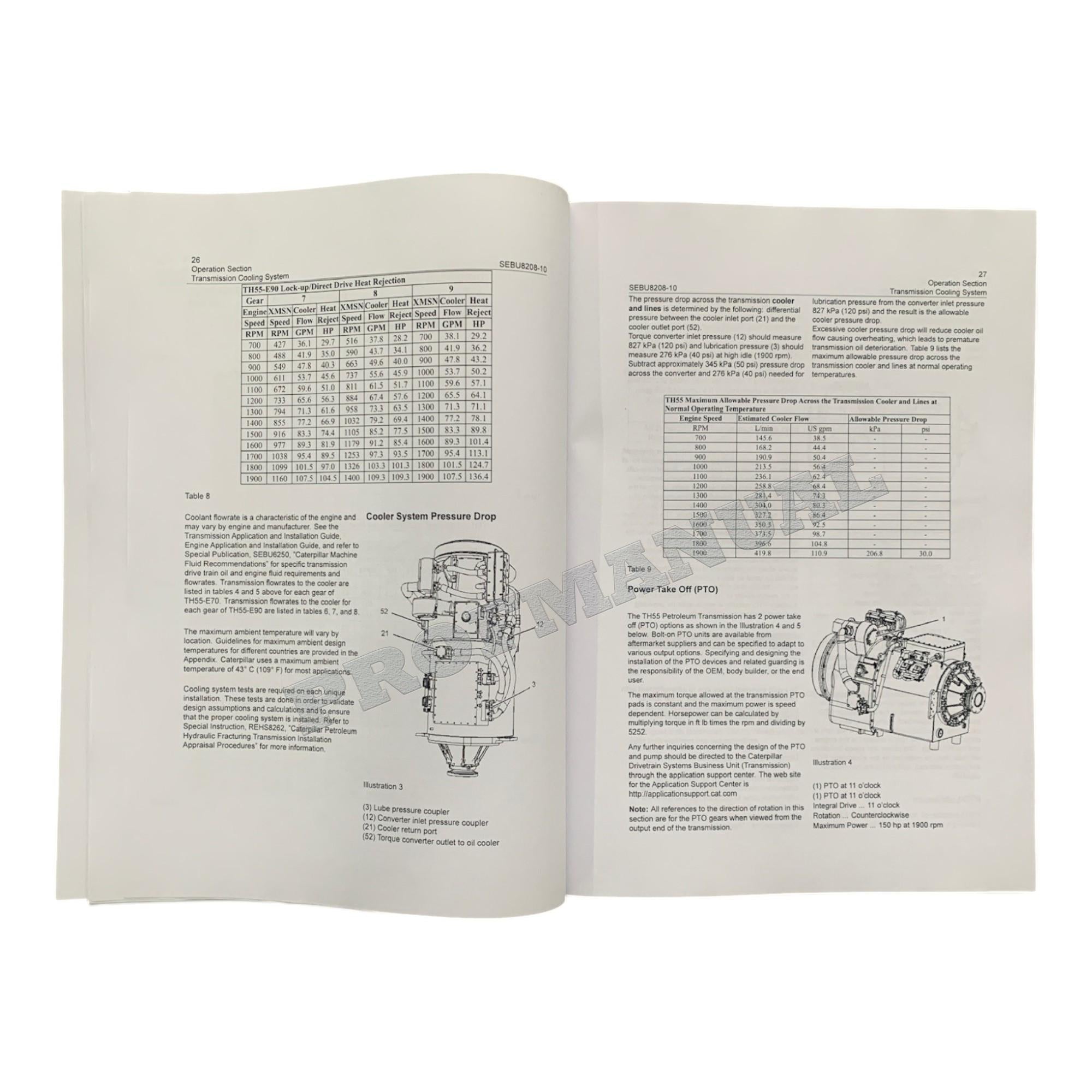 Caterpillar TH55FT-E90 PETROLEUM TRANSMISSION Service Manual *Send serial number