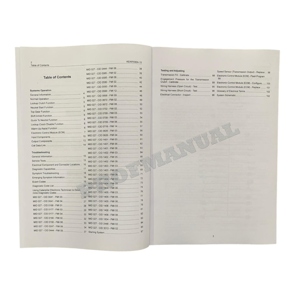 Caterpillar TH55FT-E90 PETROLEUM TRANSMISSION Service Manual *Send serial number