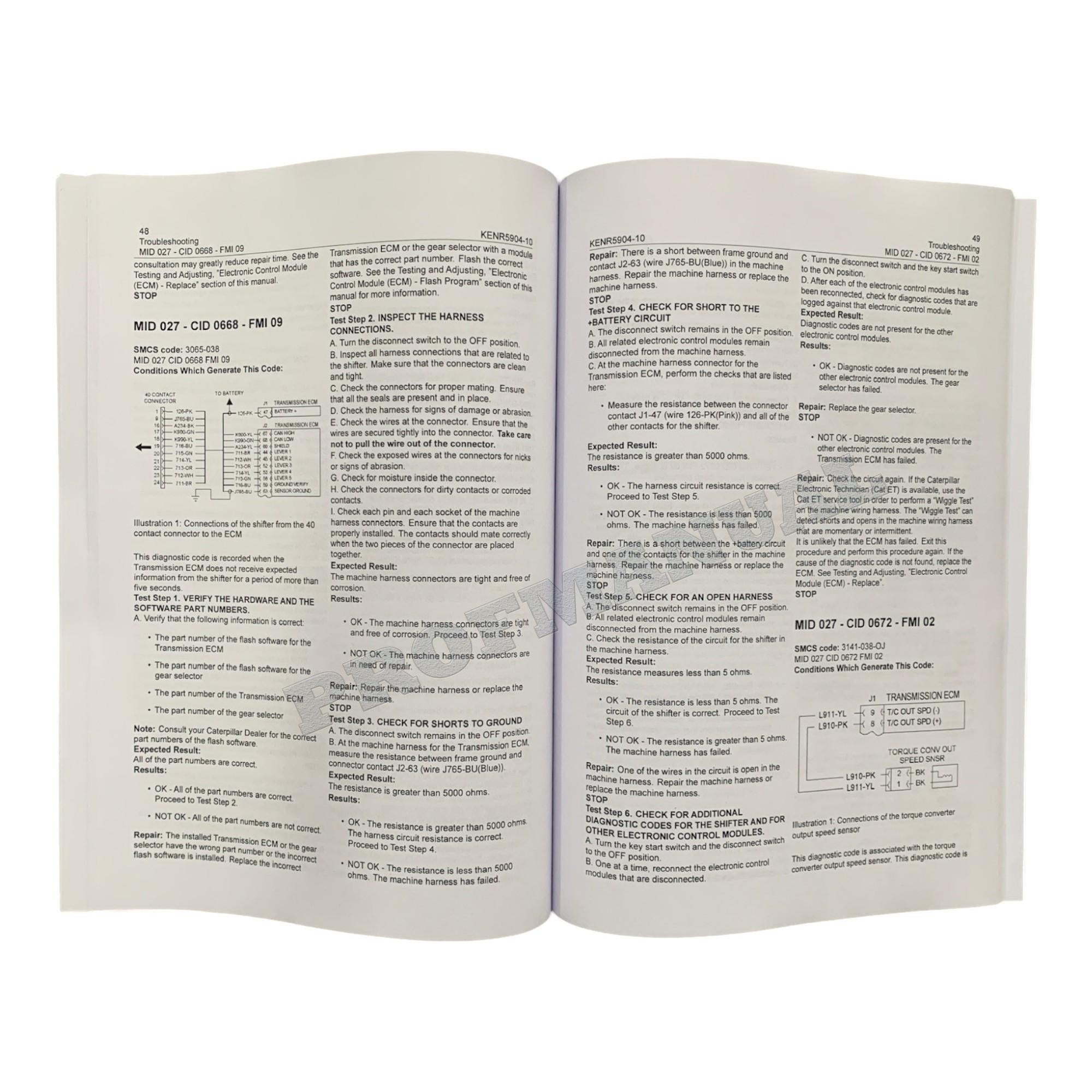 Caterpillar TH55FT-E90 PETROLEUM TRANSMISSION Service Manual *Send serial number