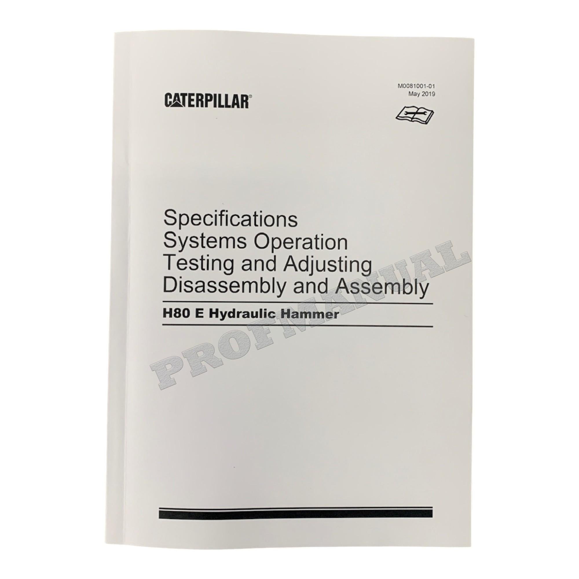Manual de servicio completo del martillo Caterpillar H80E *Enviar número de serie