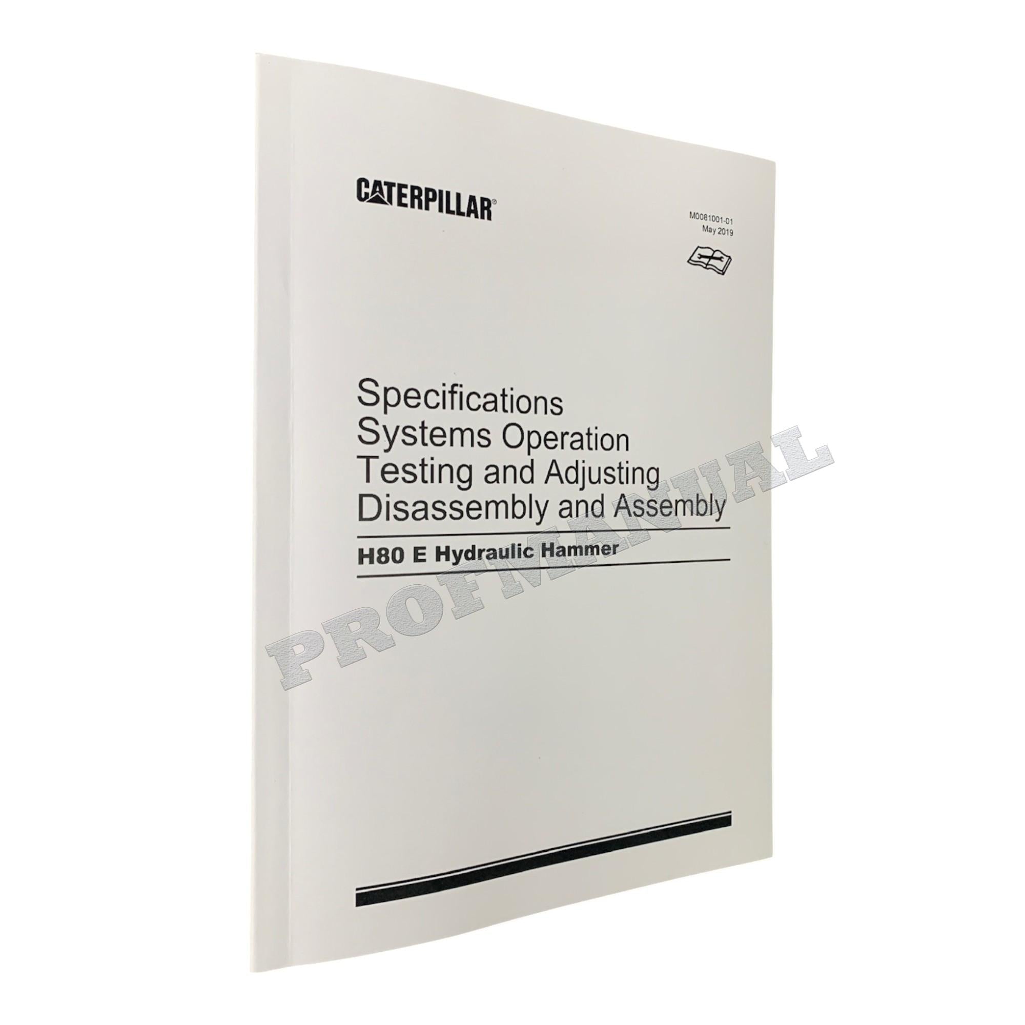 Manual de servicio completo del martillo Caterpillar H80E *Enviar número de serie