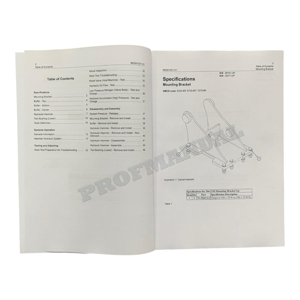 Manual de servicio completo del martillo Caterpillar H80E *Enviar número de serie