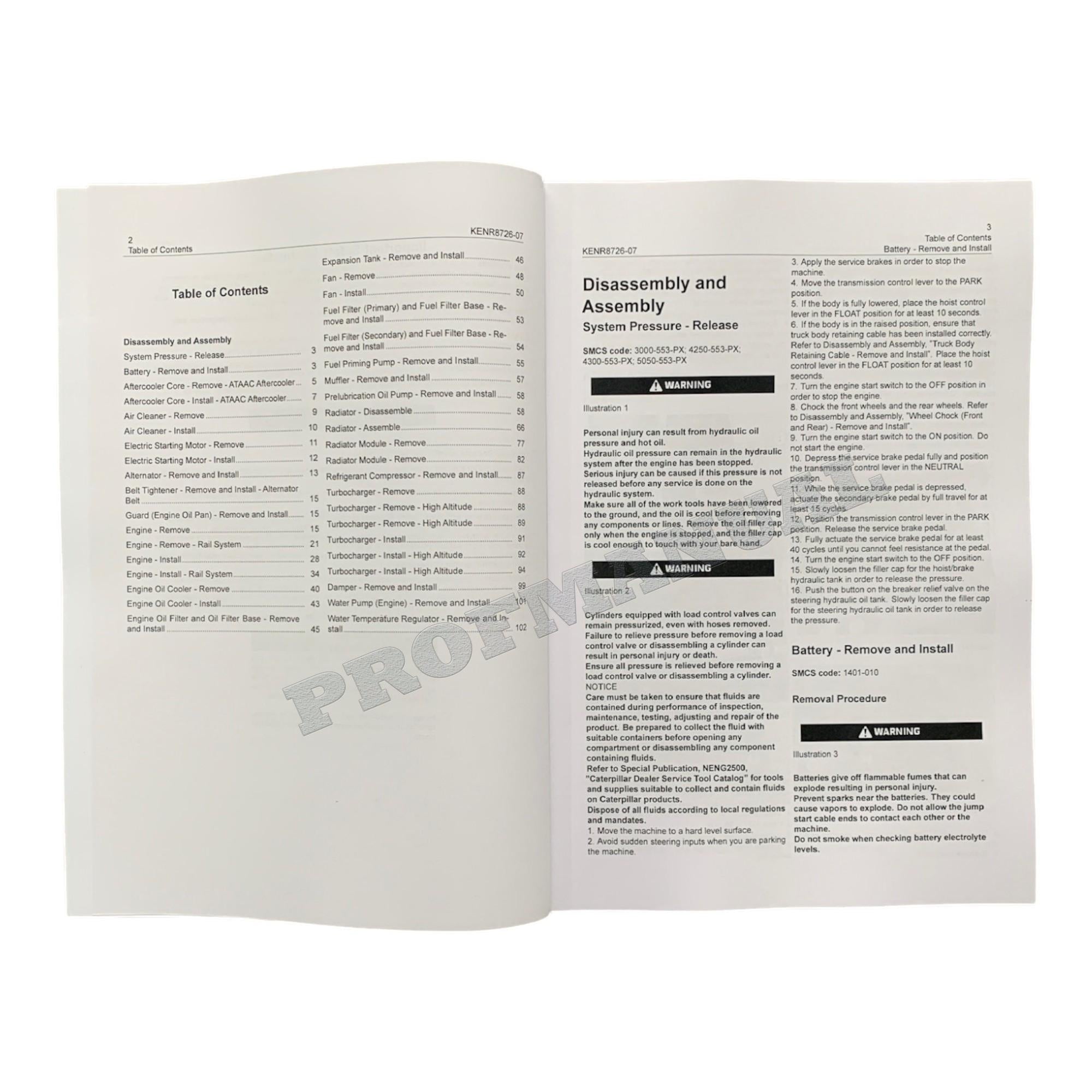 Caterpillar C175-16 C175-20 Engine Truck Disassem Assem Test Adjust Full Service Manual