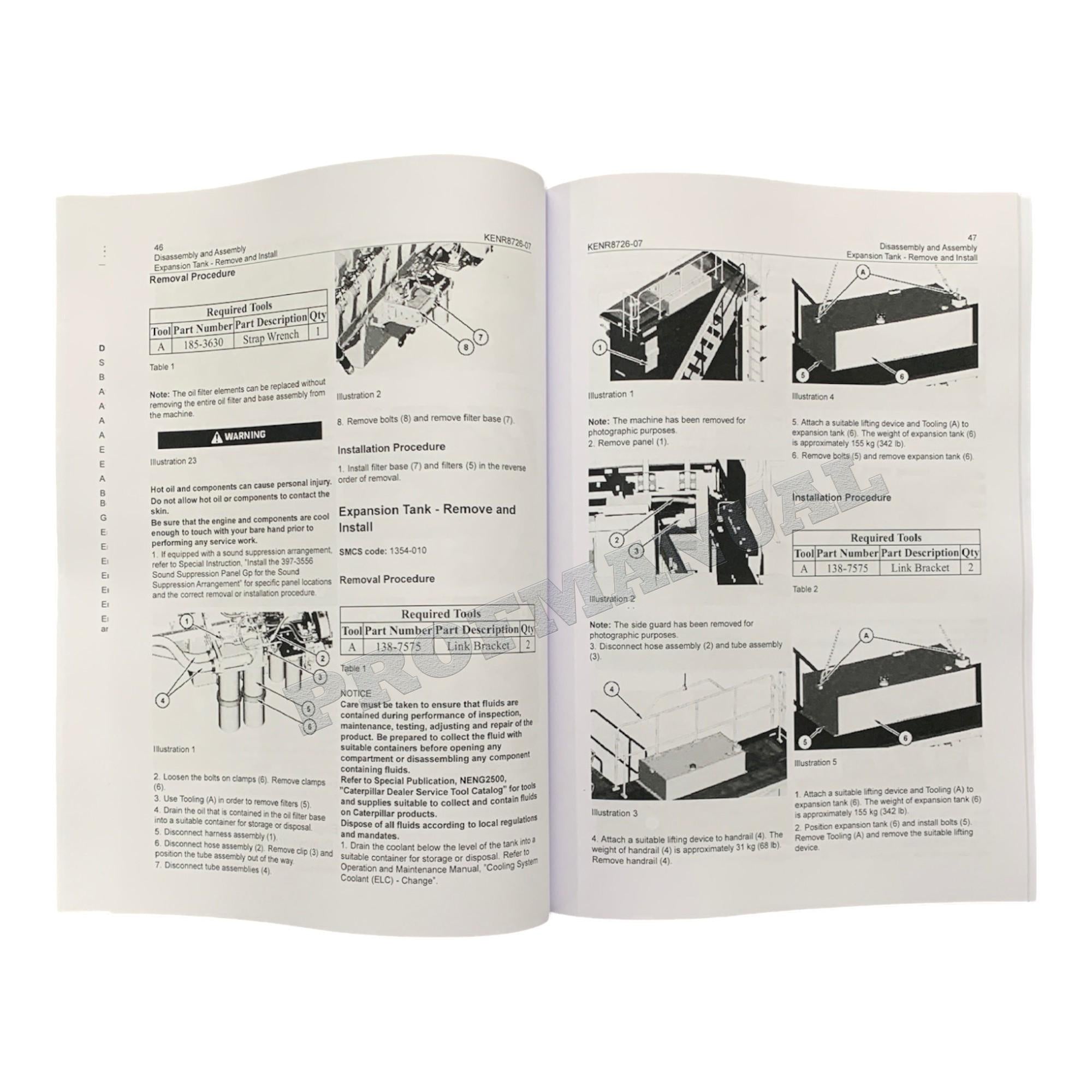 Caterpillar C175-16 C175-20 Engine Truck Disassem Assem Test Adjust Full Service Manual