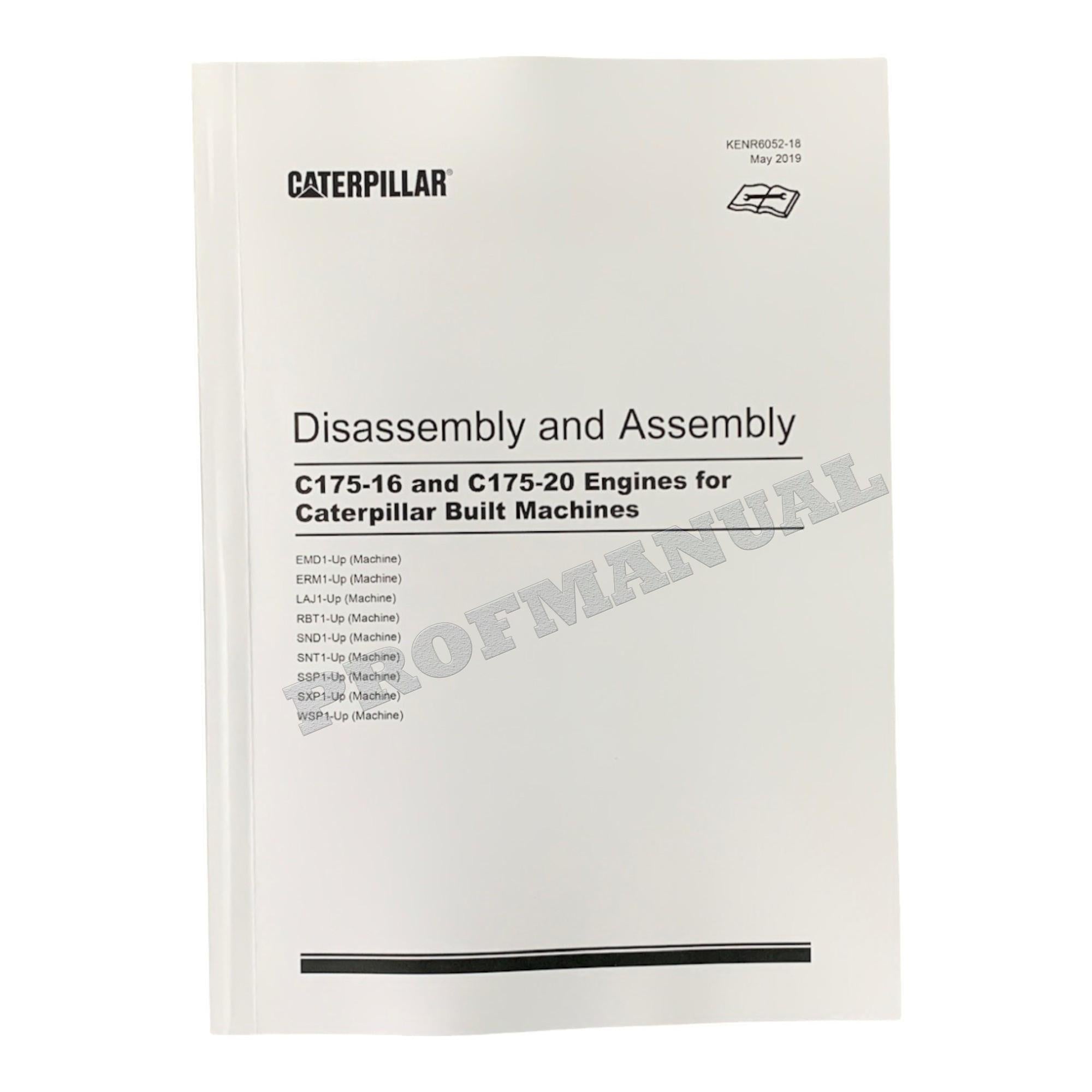 Caterpillar C175-16 C175-20 Engine Truck Disassem Assem Test Adjust Full Service Manual